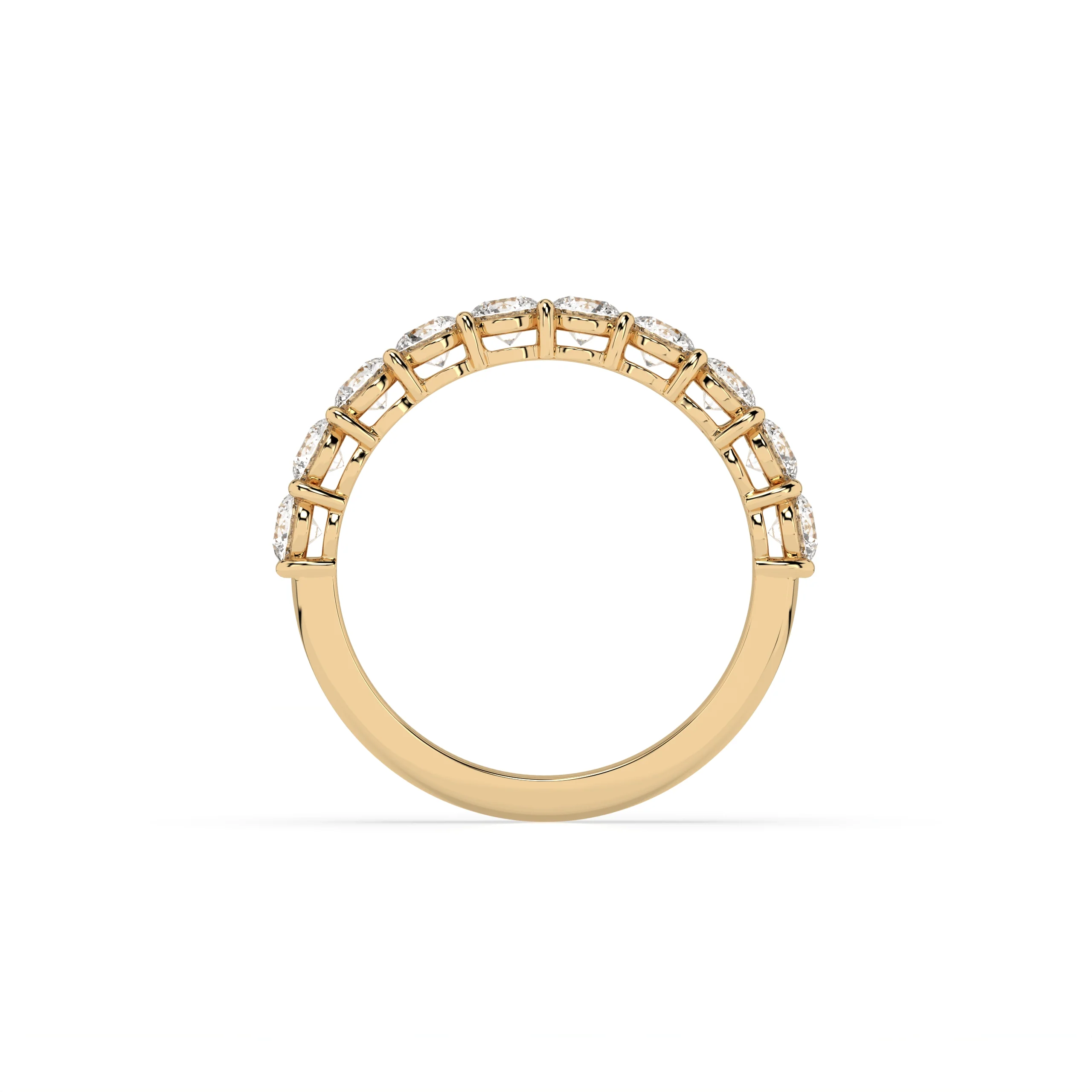 Teya 1/2 Pave Ring - Yellow Gold