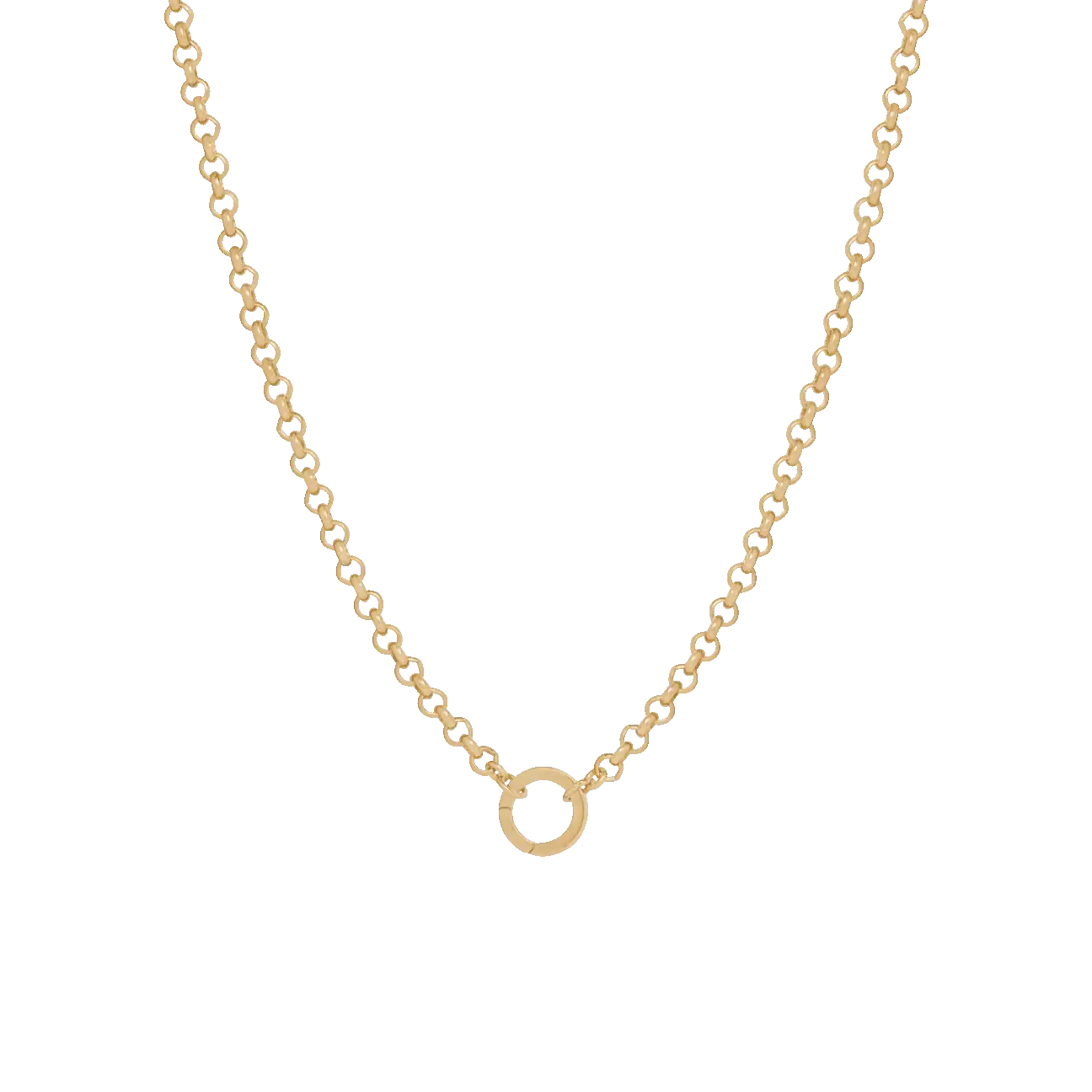 Belcher Charm Necklace with Round Clasp - Gold