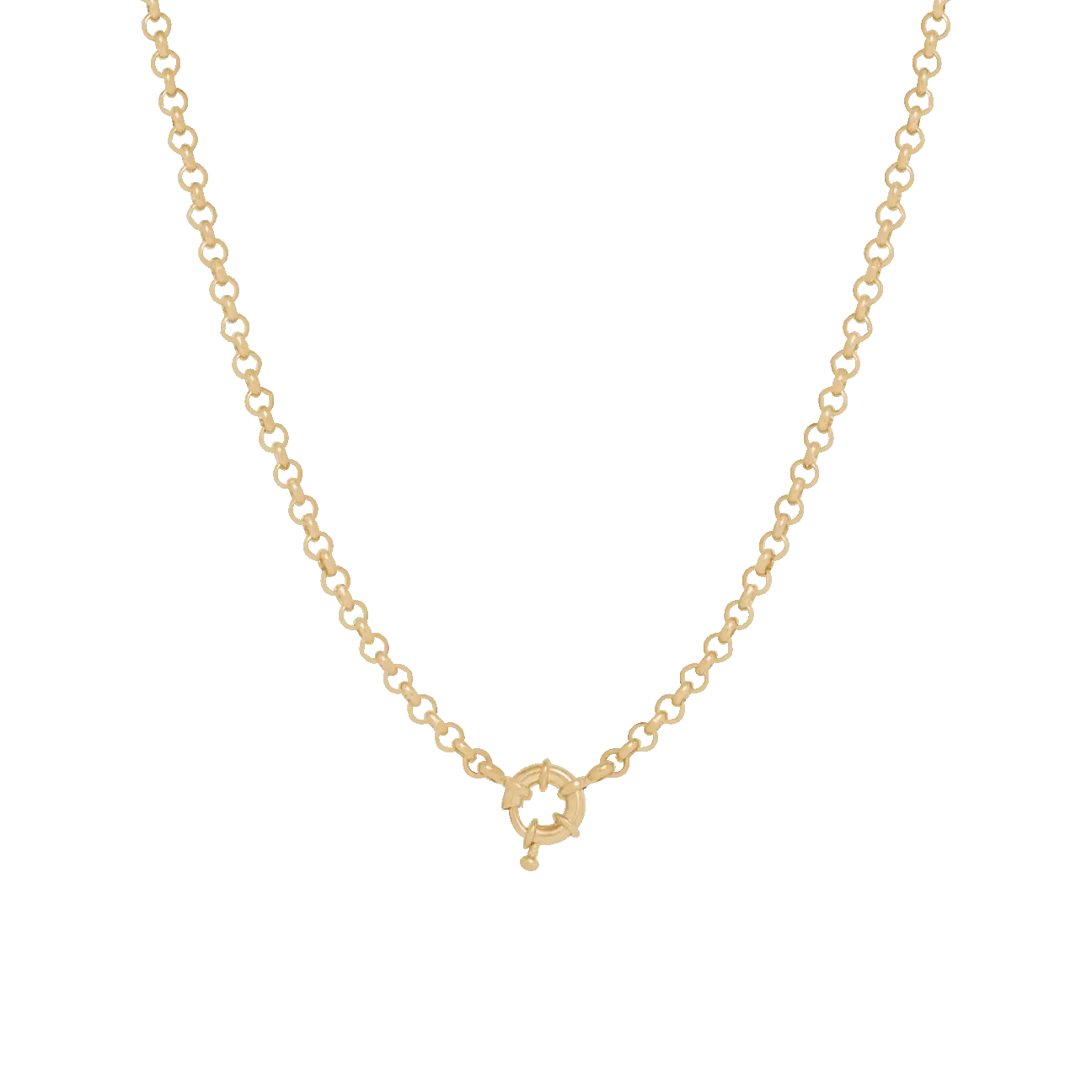 Belcher Charm Necklace with Sailor Clasp - Gold
