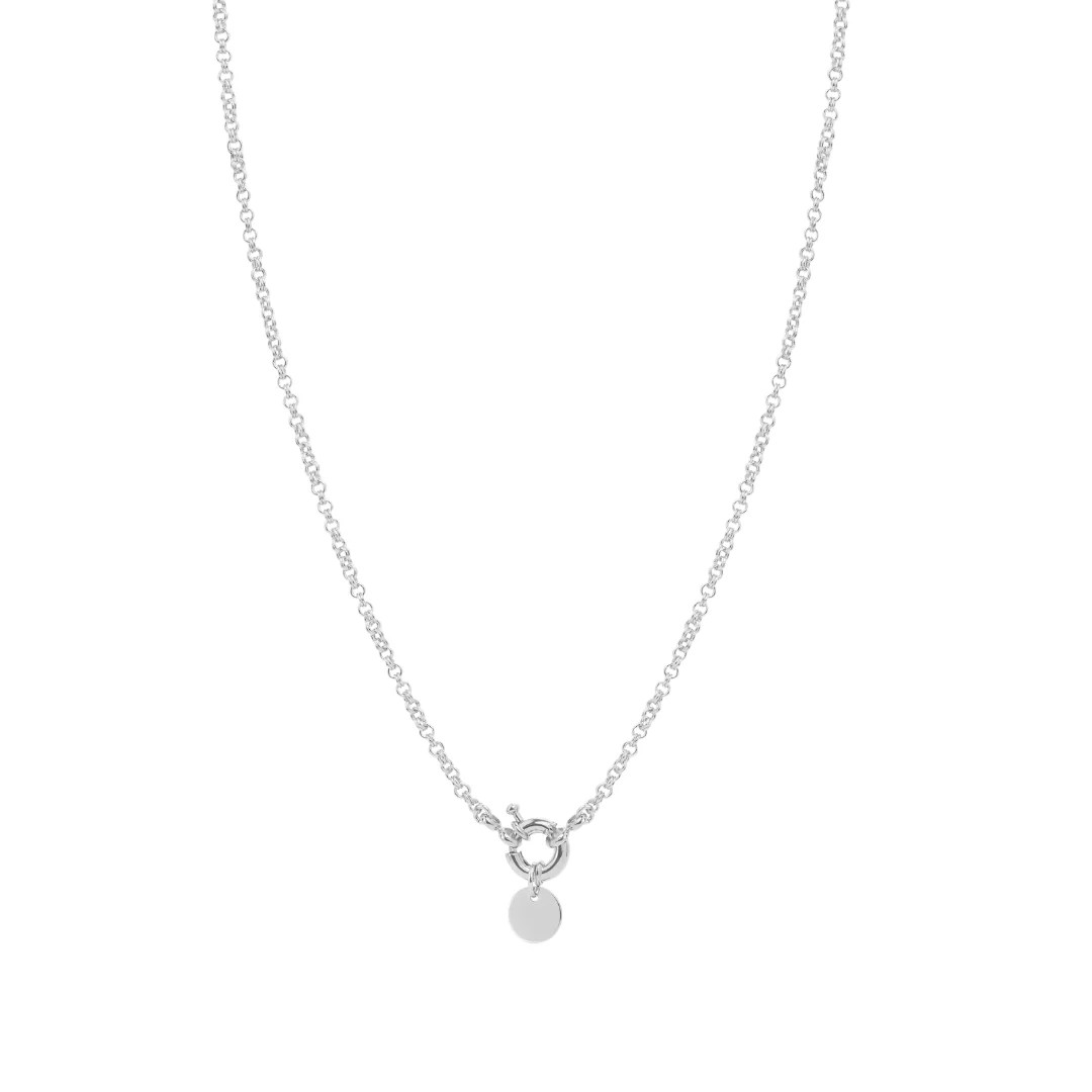 Engravable Clasp Necklace - Silver