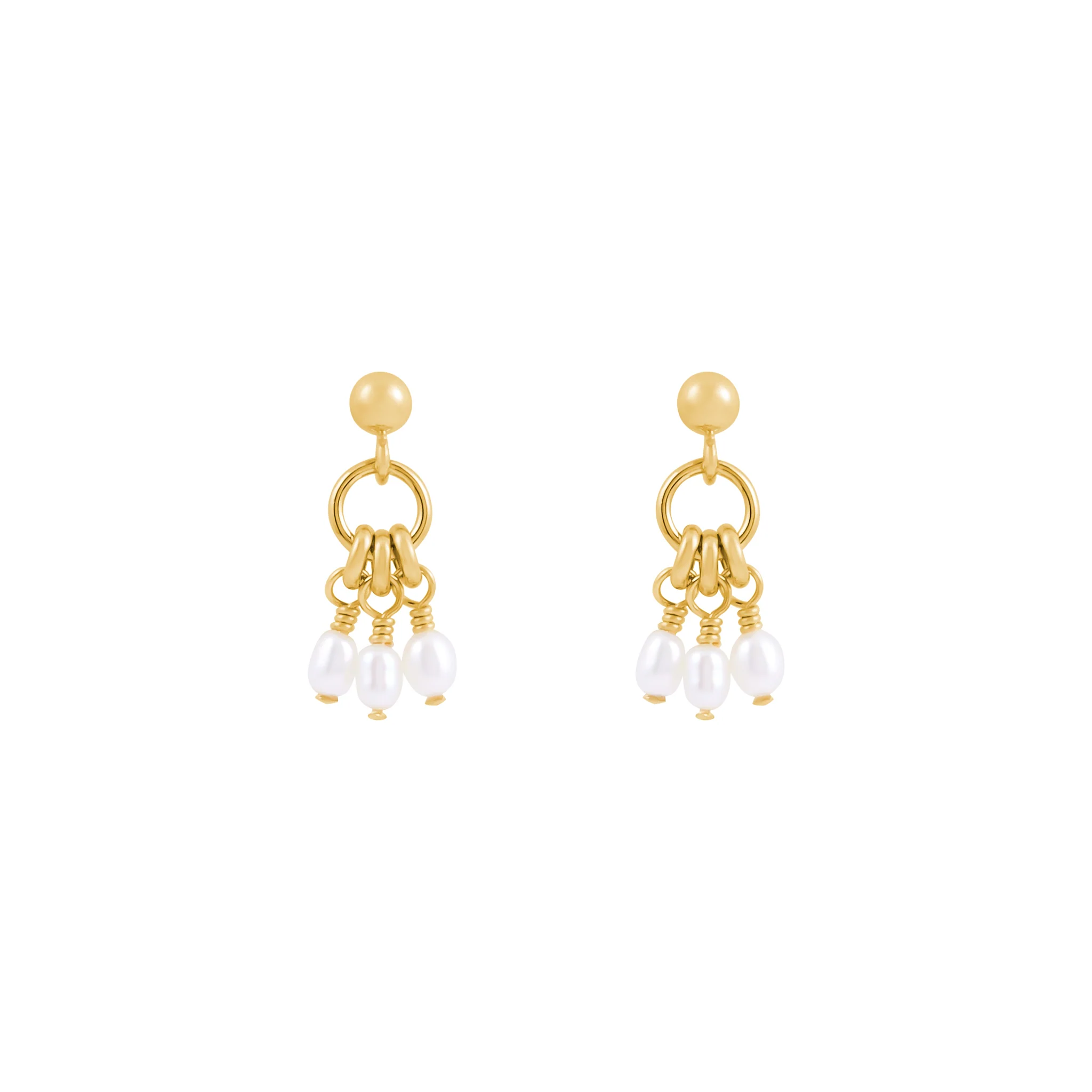 Mila Freshwater Pearl Earrings - Gold