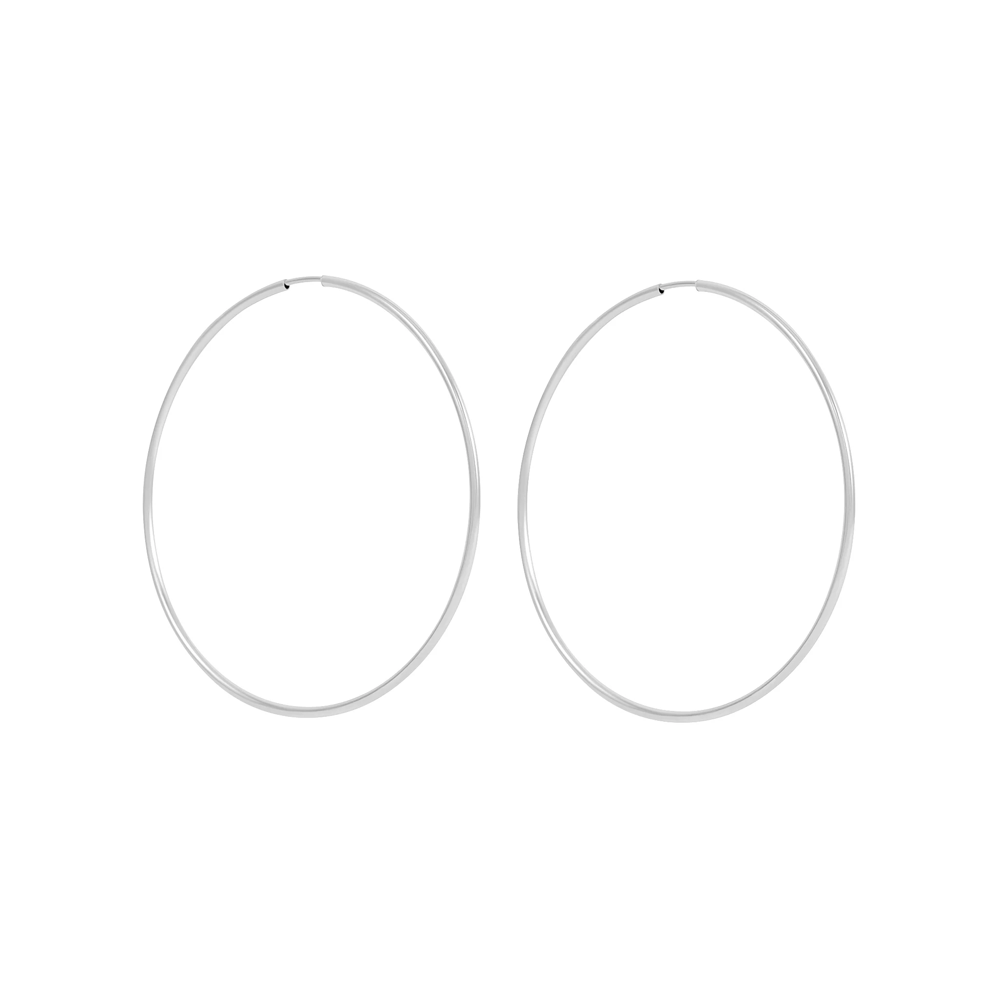 Thin Hoop Earrings - Silver