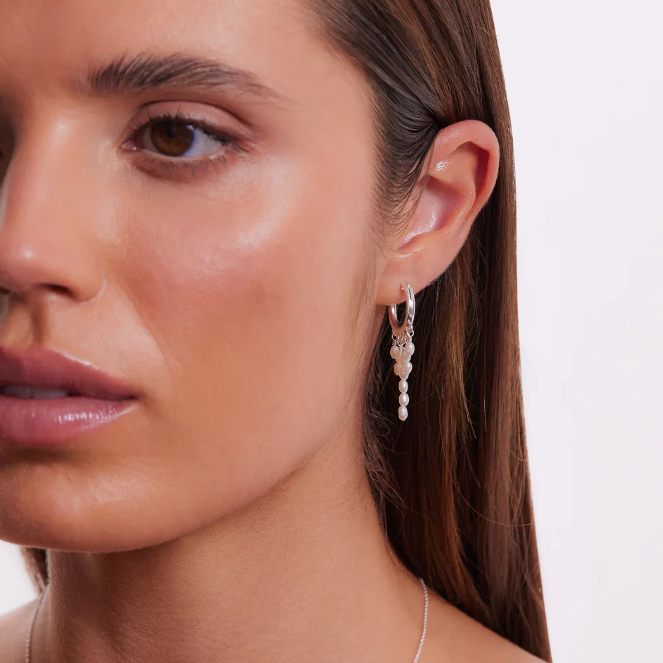 Consie Freshwater Pearl Earrings - Silver