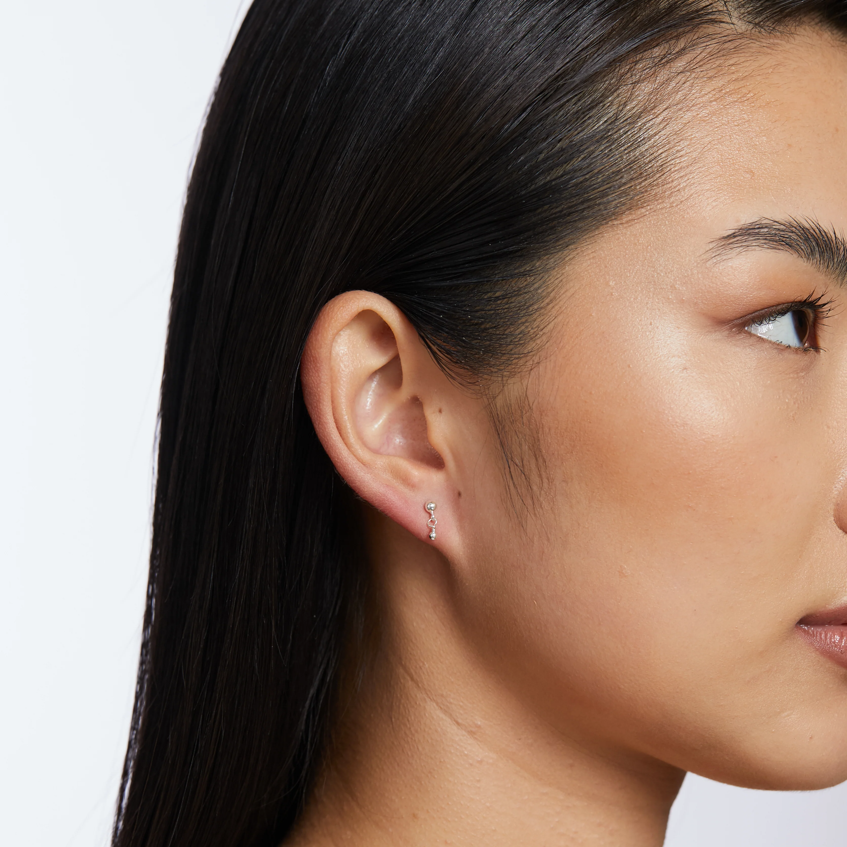 Noa Beaded Earrings - Silver