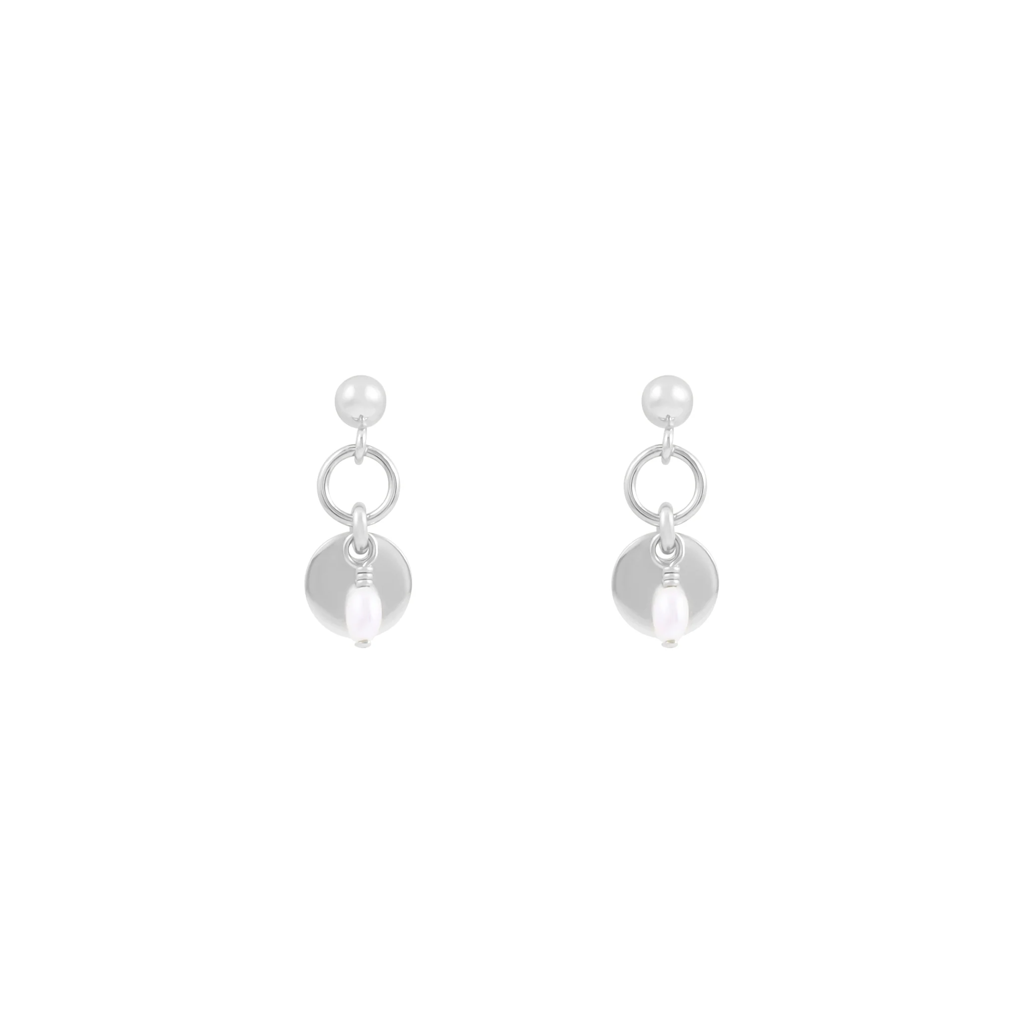 Sia Freshwater Pearl Earrings - Silver