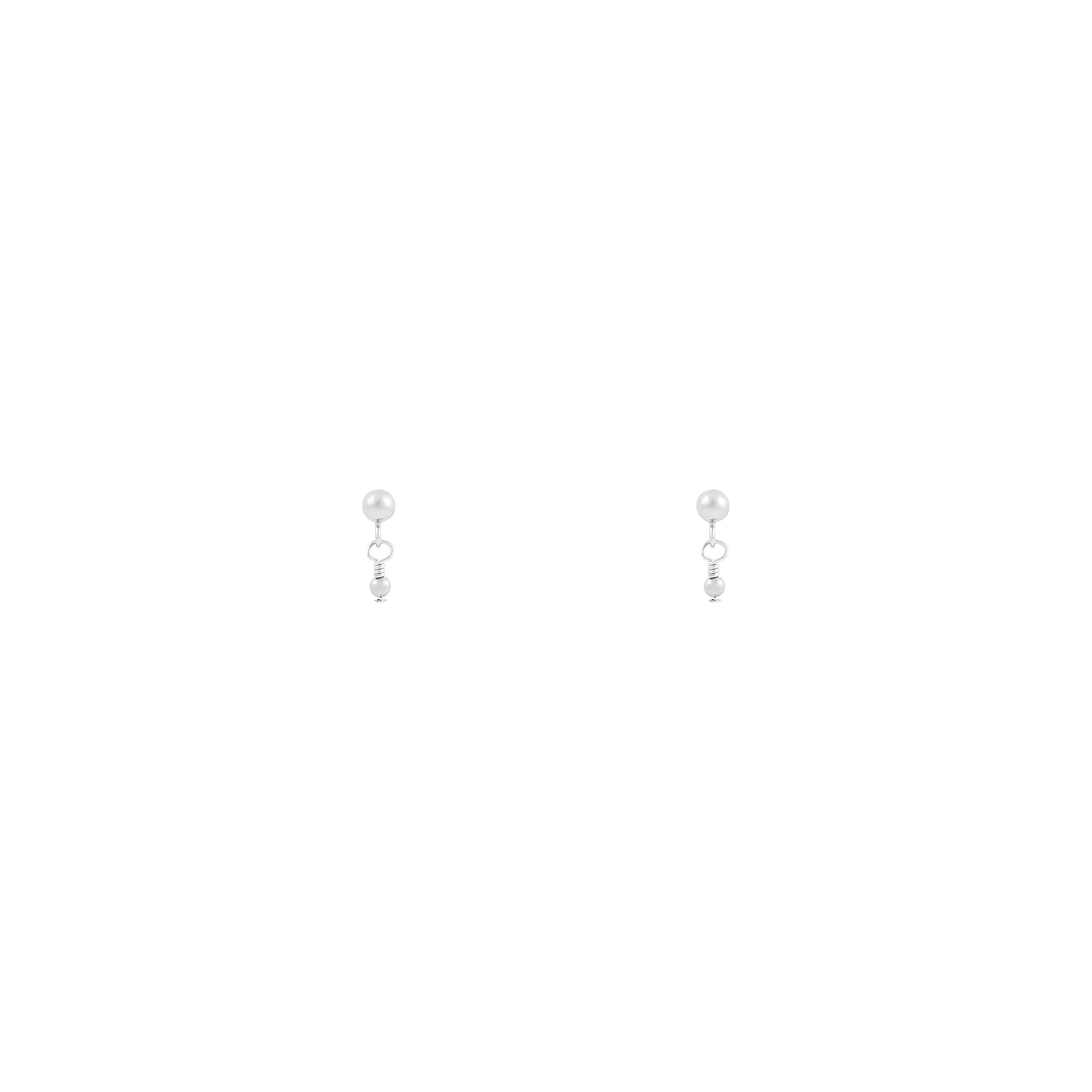 Noa Beaded Earrings - Silver