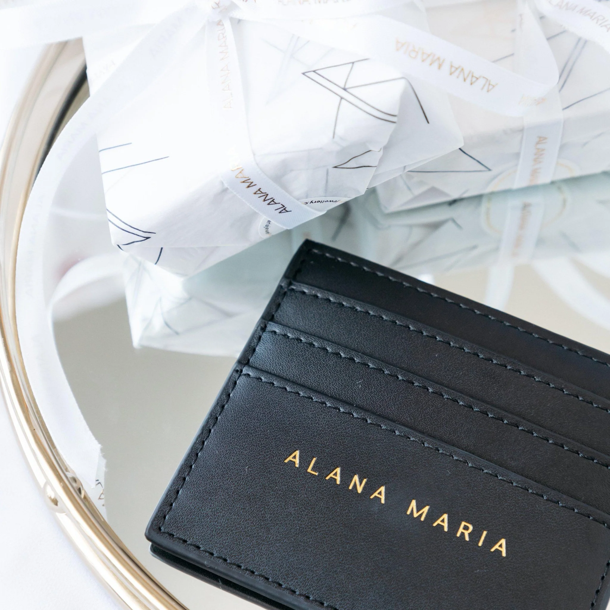 Alana Maria Black Leather Card Holder