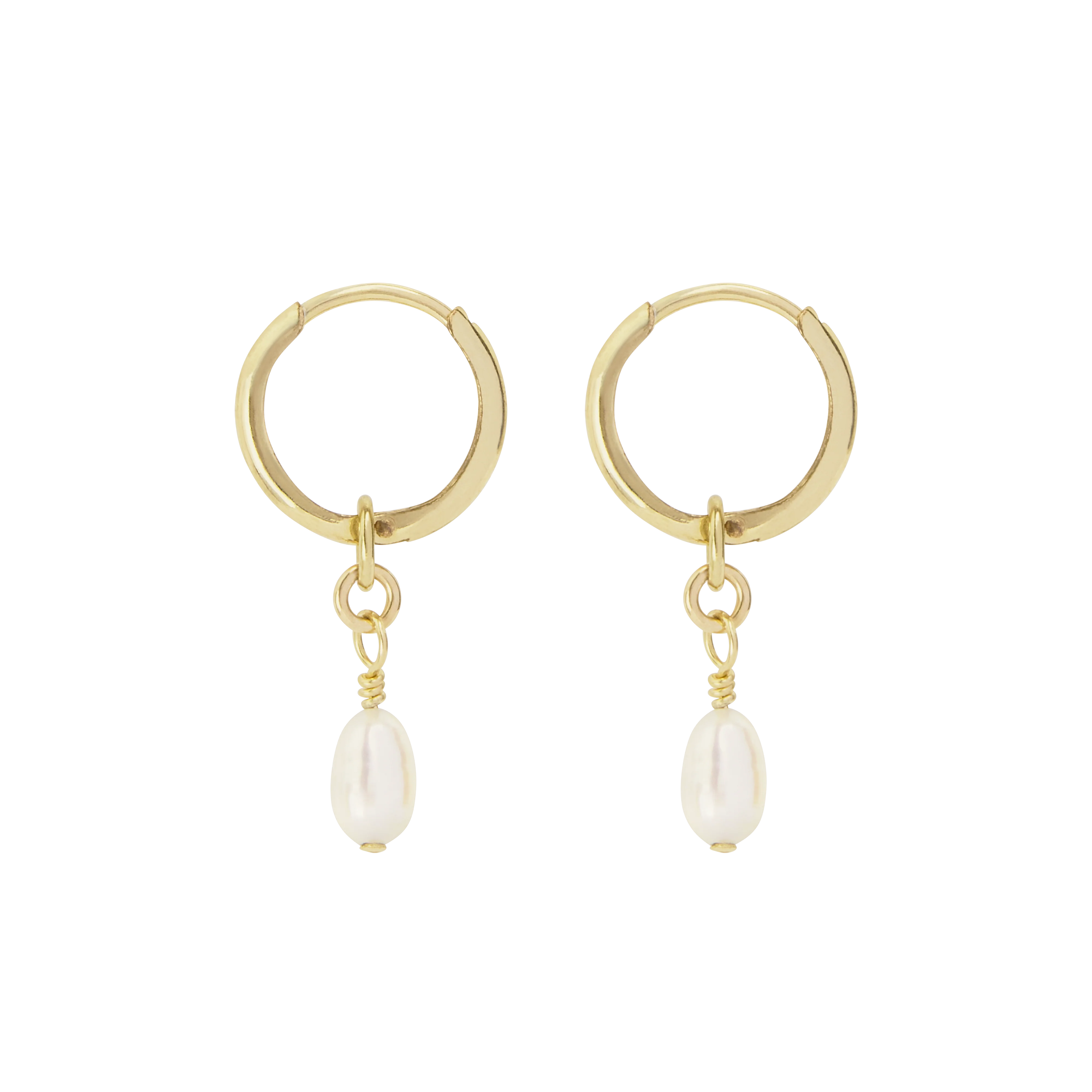 Lulita Pearl Mini Hoops - Gold