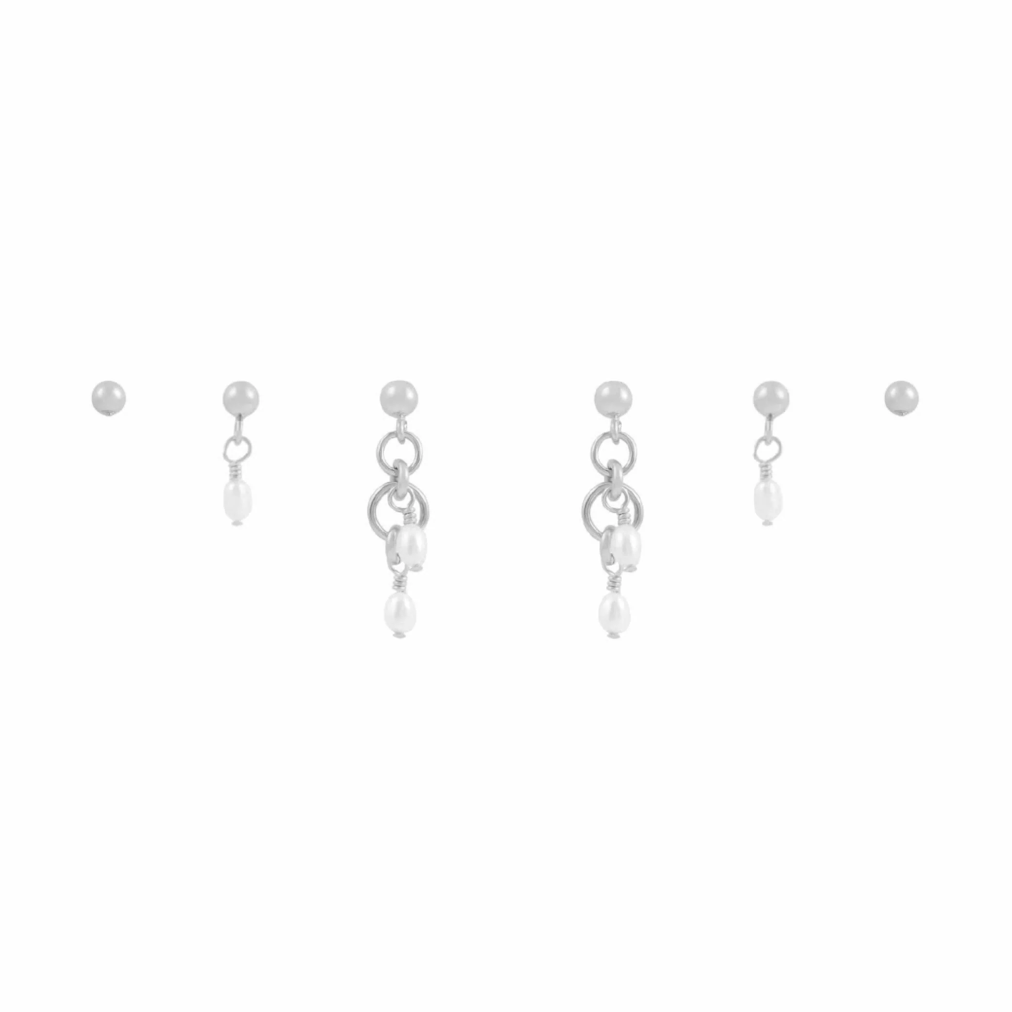 Peta Earring Stack  - Silver