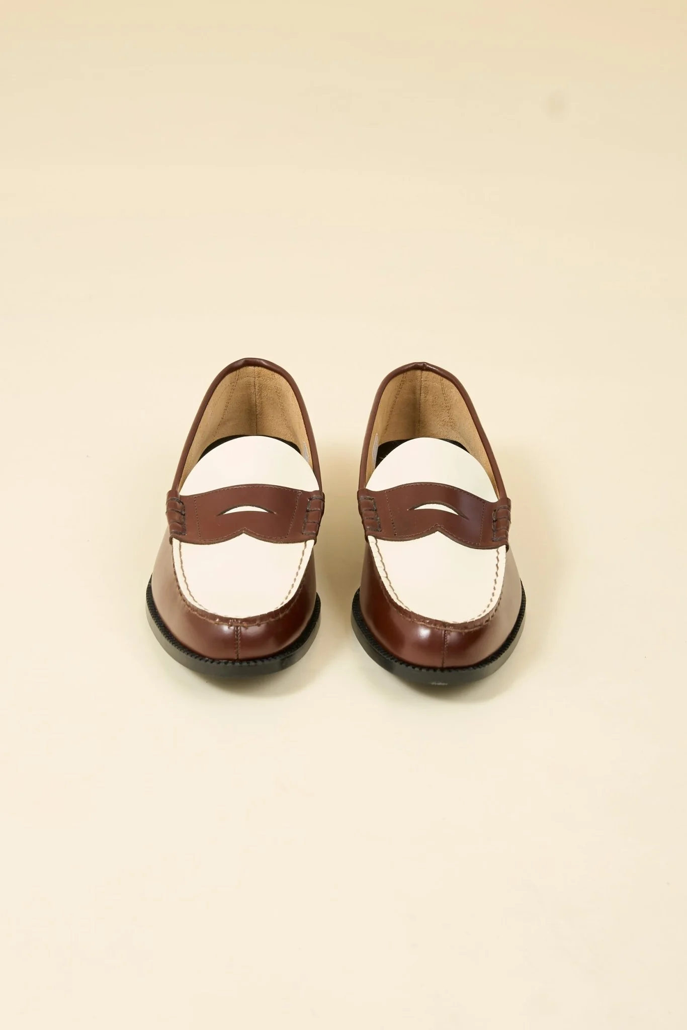 Kenford Shoes Combi Loafer - Dark Brown / White