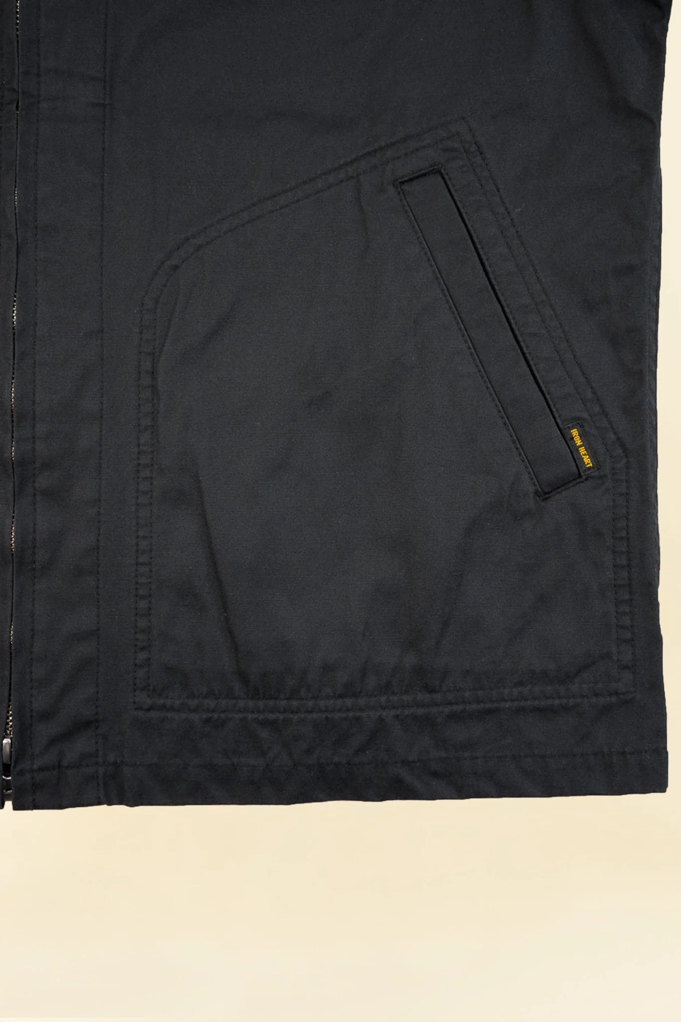 Iron Heart 7oz Rubber Wax Coated Windbreaker - Black