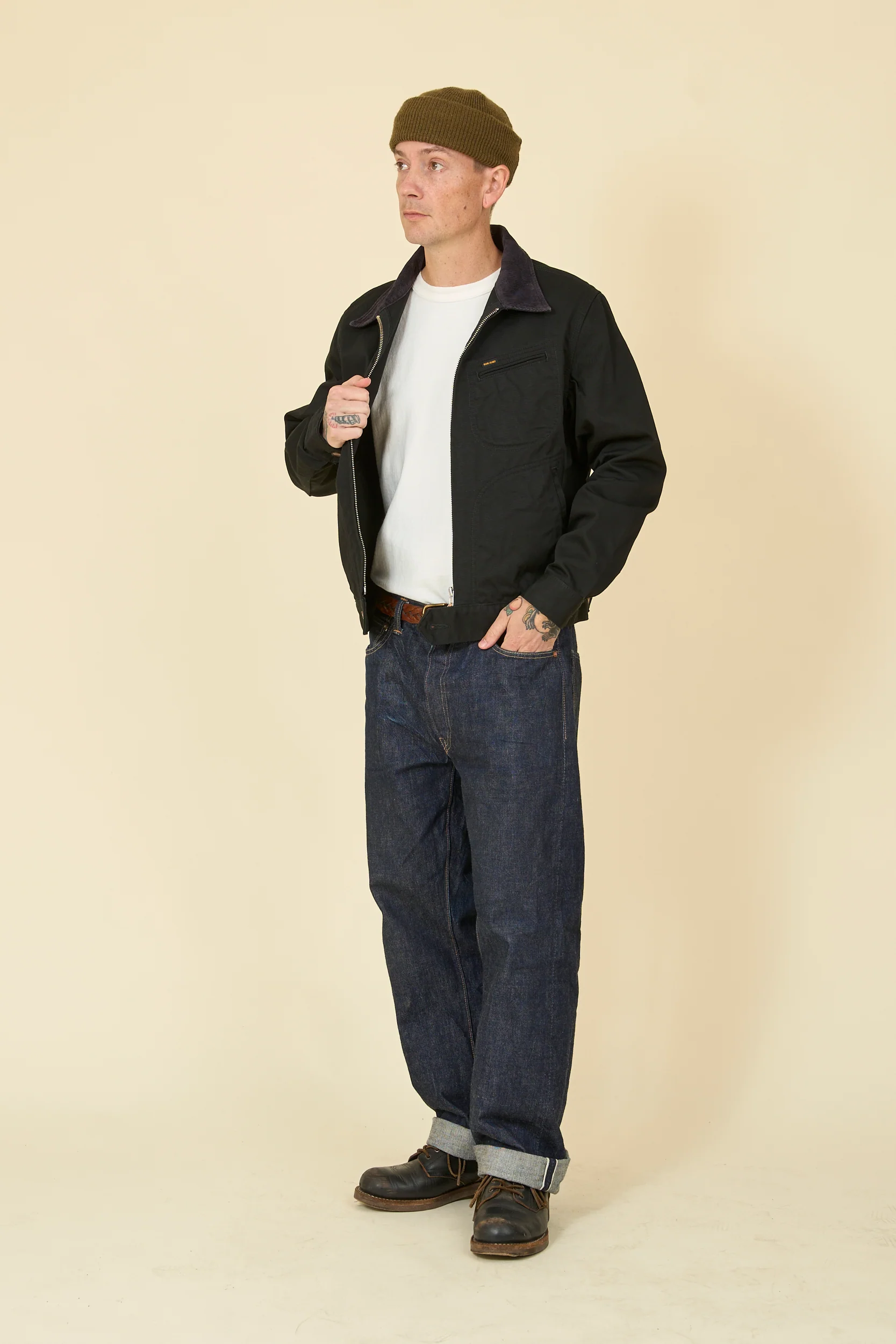 Iron Heart 12oz Kurashikizome Twill Work Jacket - Black