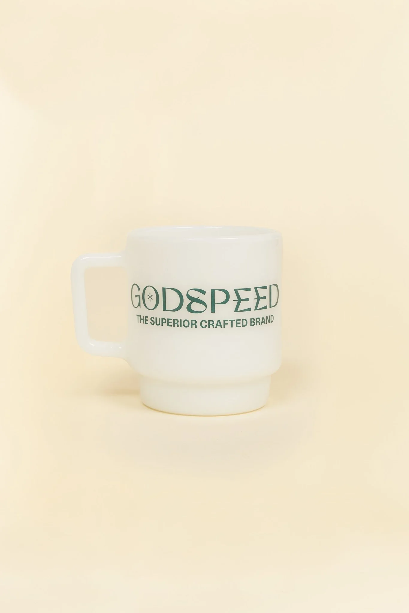 Godspeed Milk Glass 'Perseverance' Stacking Mug - Green
