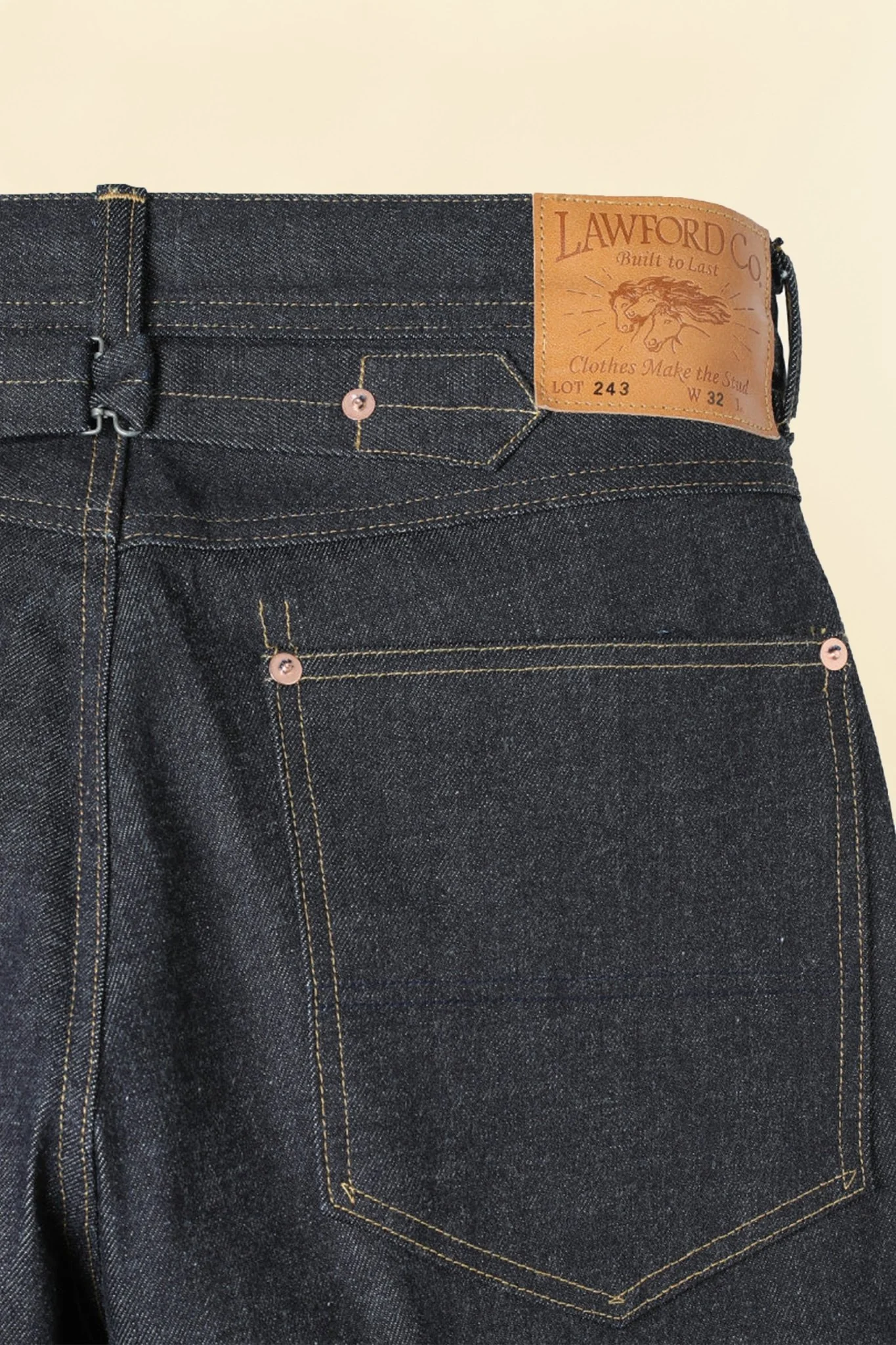 Lawford Lot.243 Buckle-back Five Pocket Denim Pants - 13.5oz