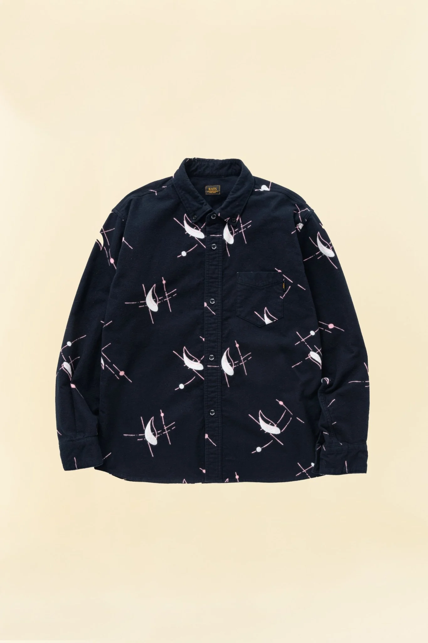 Rats Atomic Print Flannel Blond Shirt