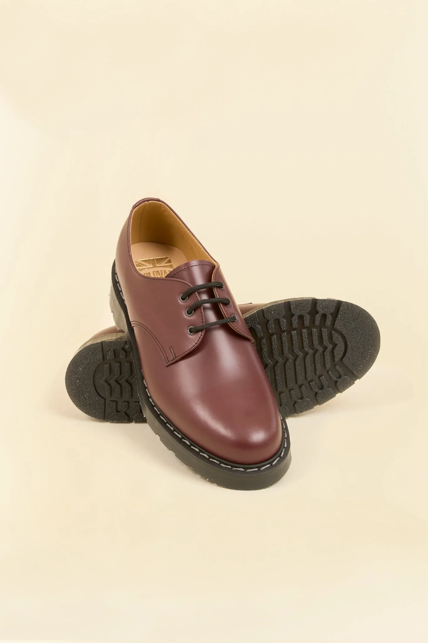 Solovair 3 Eye Gibson Shoe - Oxblood