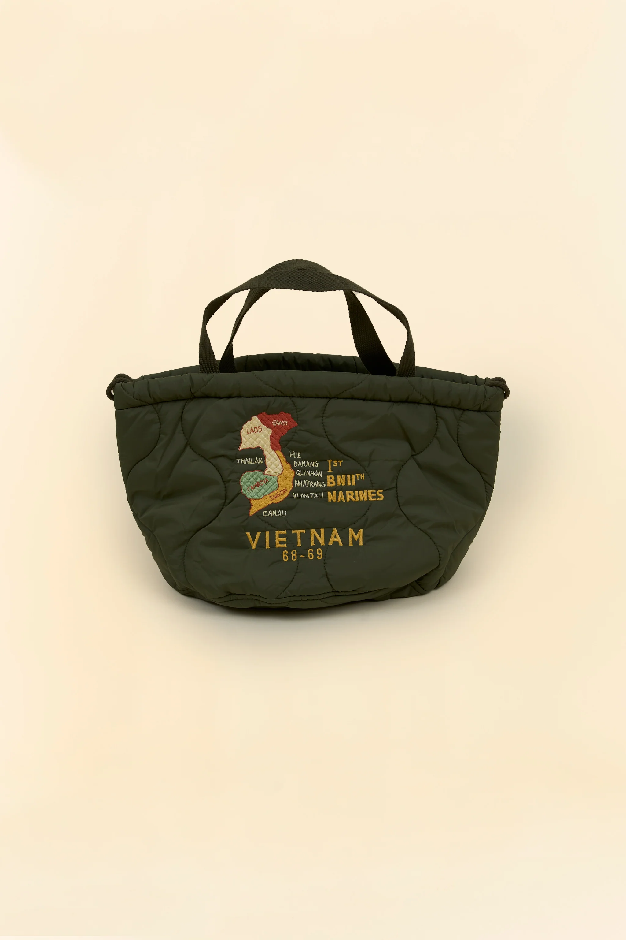 Pherrow's Tiger Quilted Bag-  Olive