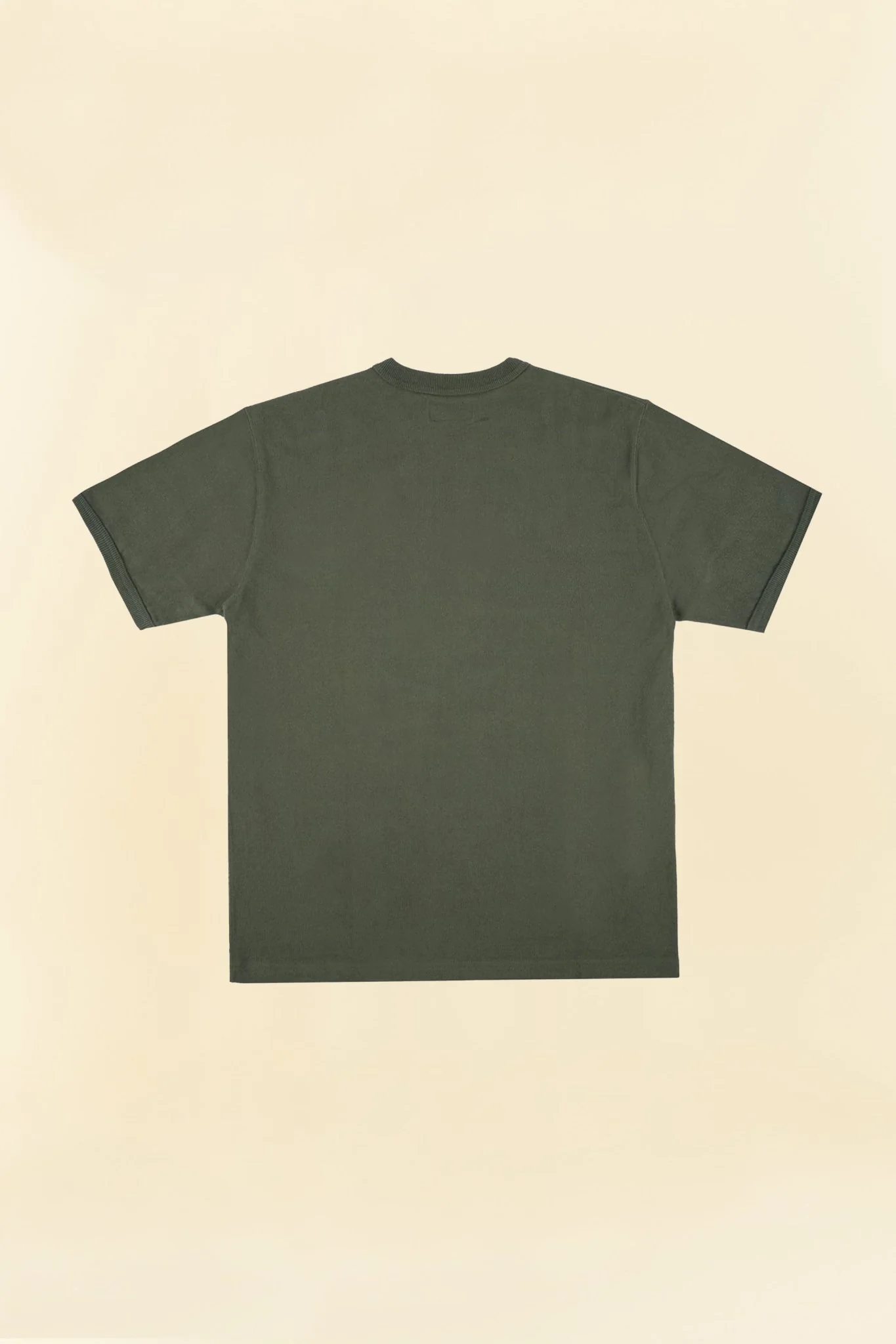 Iron Heart 11oz Cotton Knit Crew Neck T-Shirt - Olive