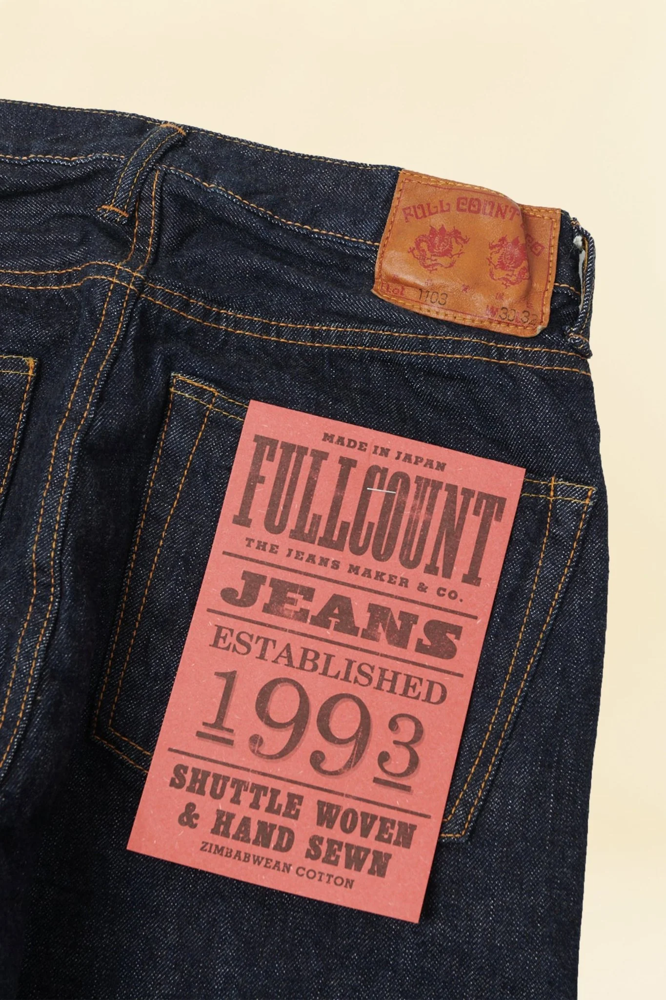 Fullcount 1103 Clean Straight Selvedge Denim - 13.7oz