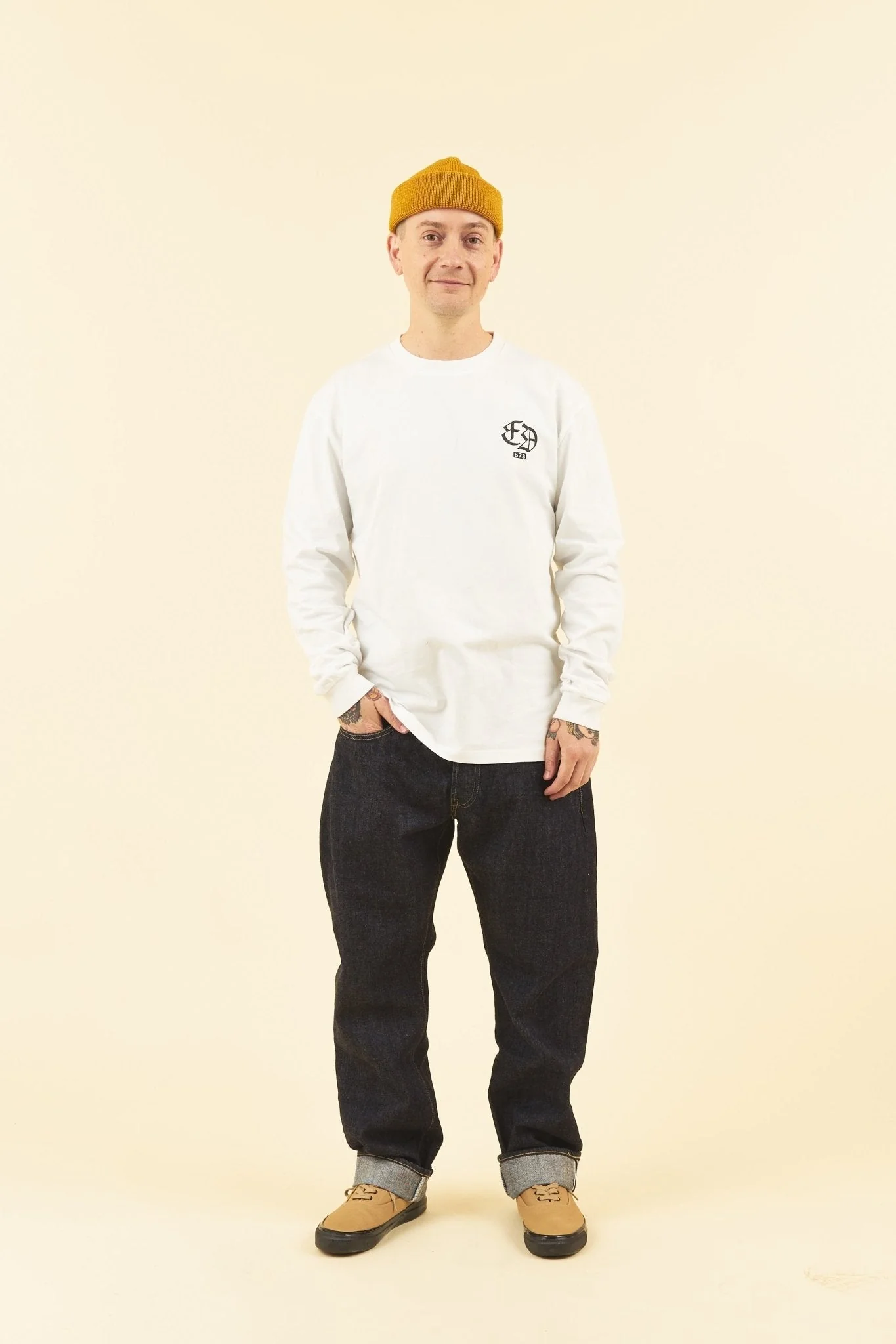 Eat Dust Printed L/S Tee - White