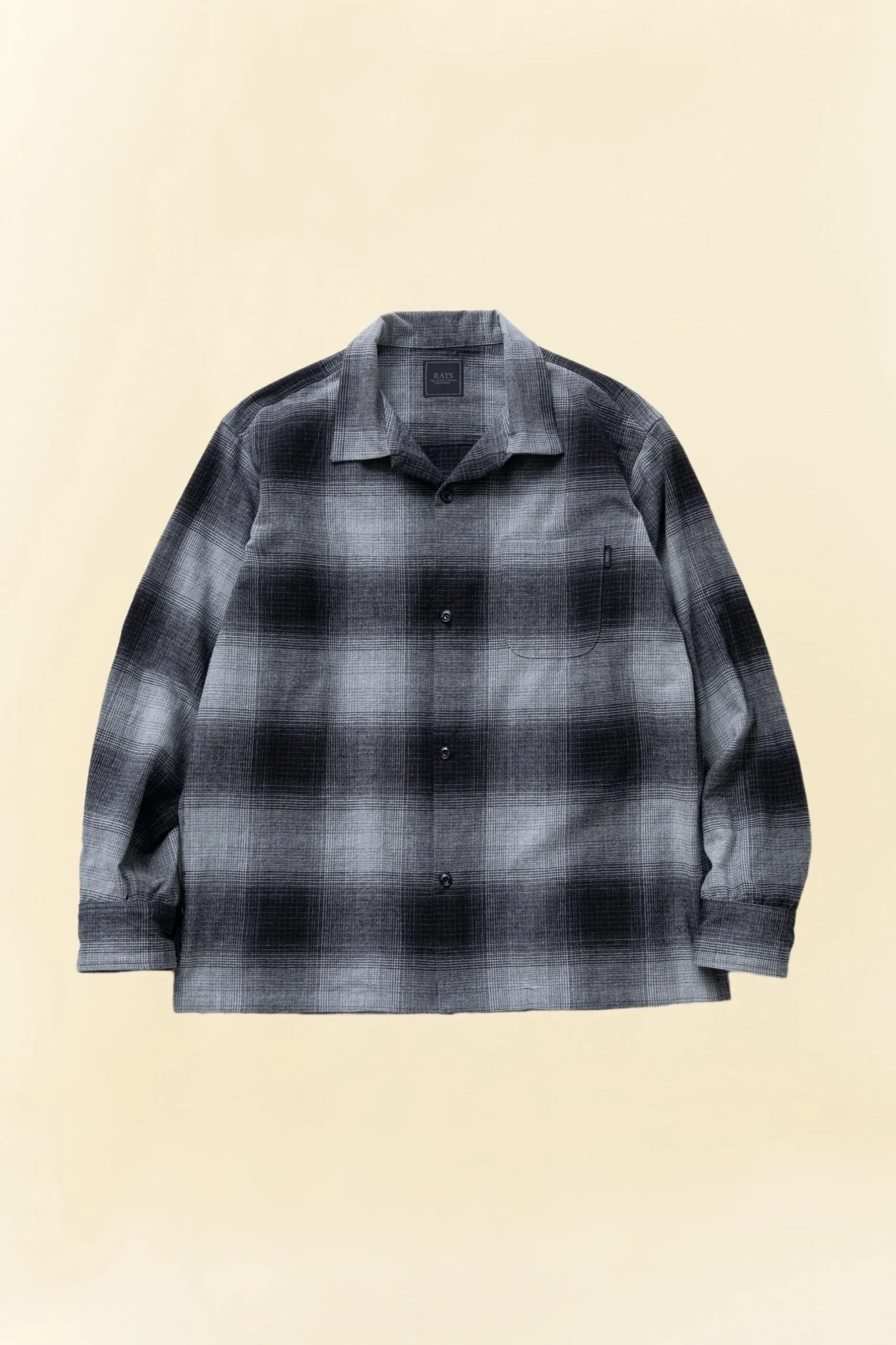 Rats Cotton Ombre Check Shirt - Grey