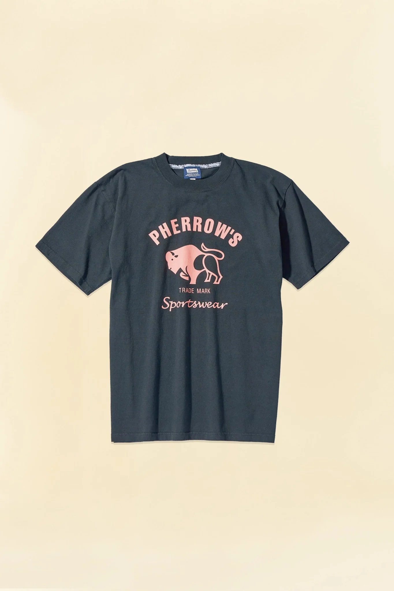 Pherrow's Classic Buffalo Print T-Shirt - Sulphur Black