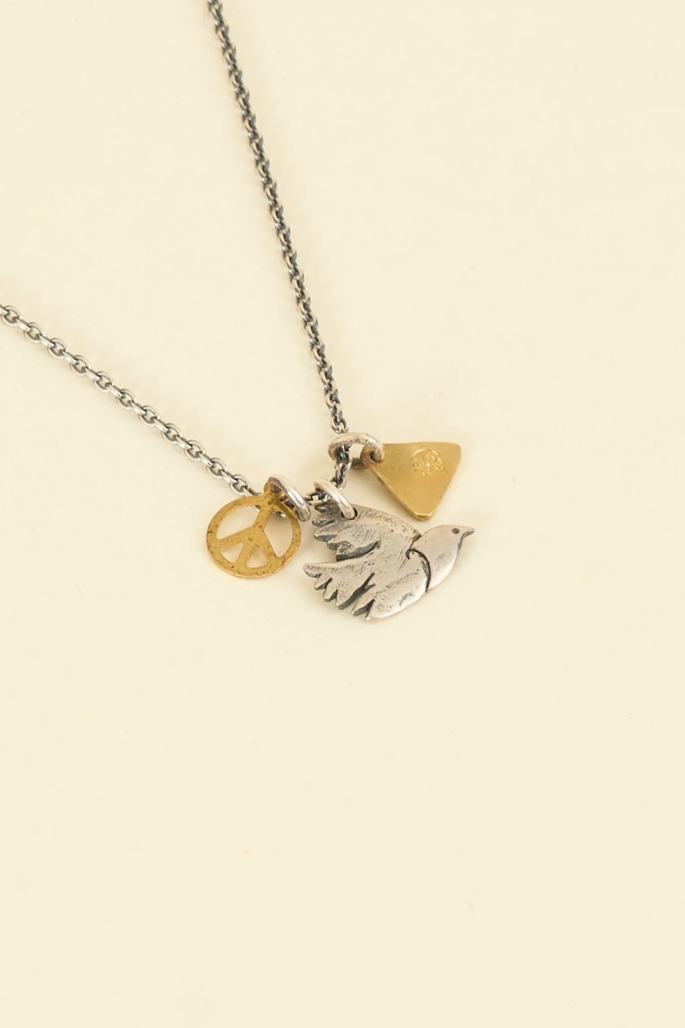 SunKu Dove Necklace - Silver / Gold / Red