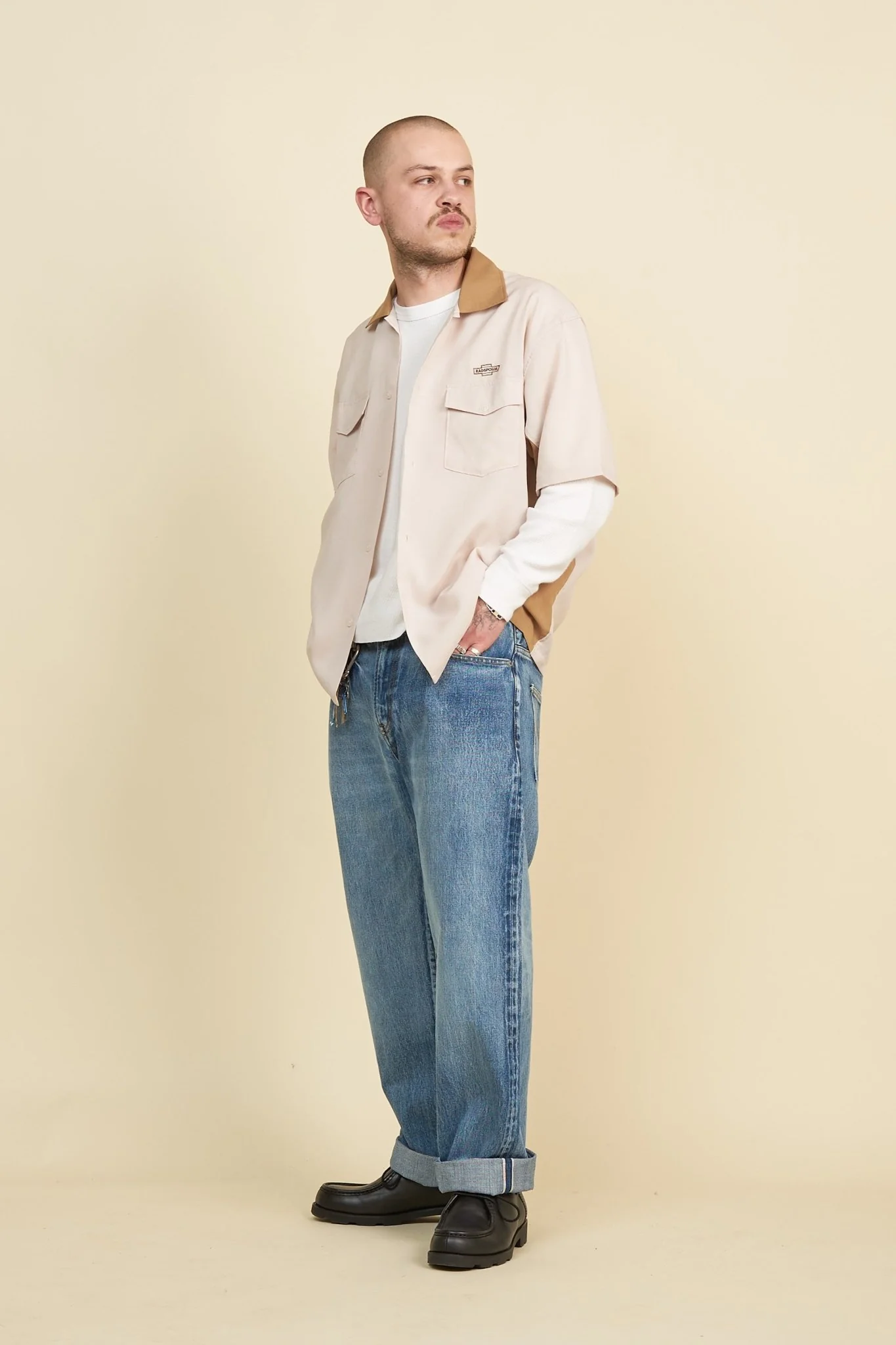 Radiall Hammond S/S Open Collared Shirt - Root Beer