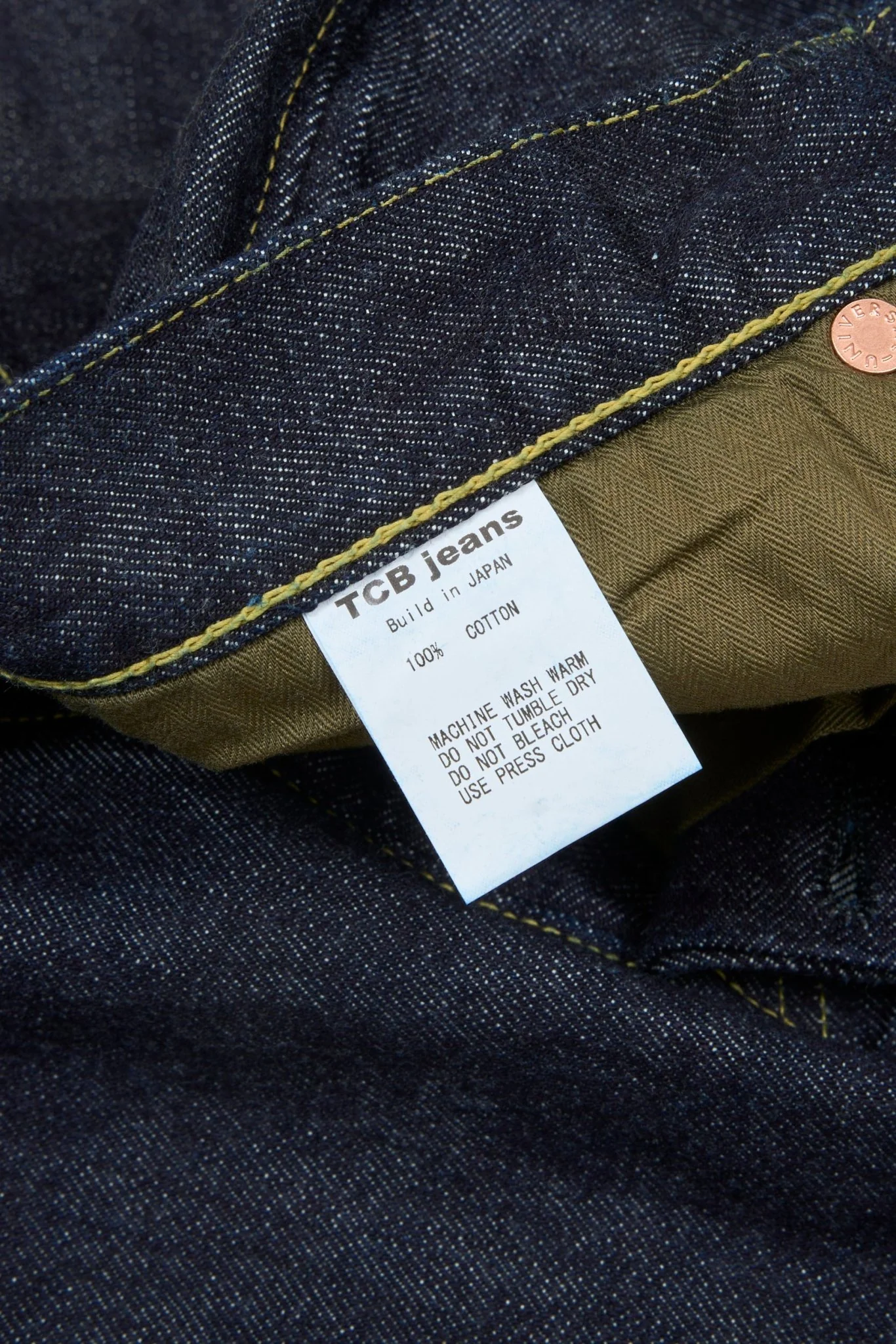 TCB Jeans S40's High Rise Straight Denim - 14oz