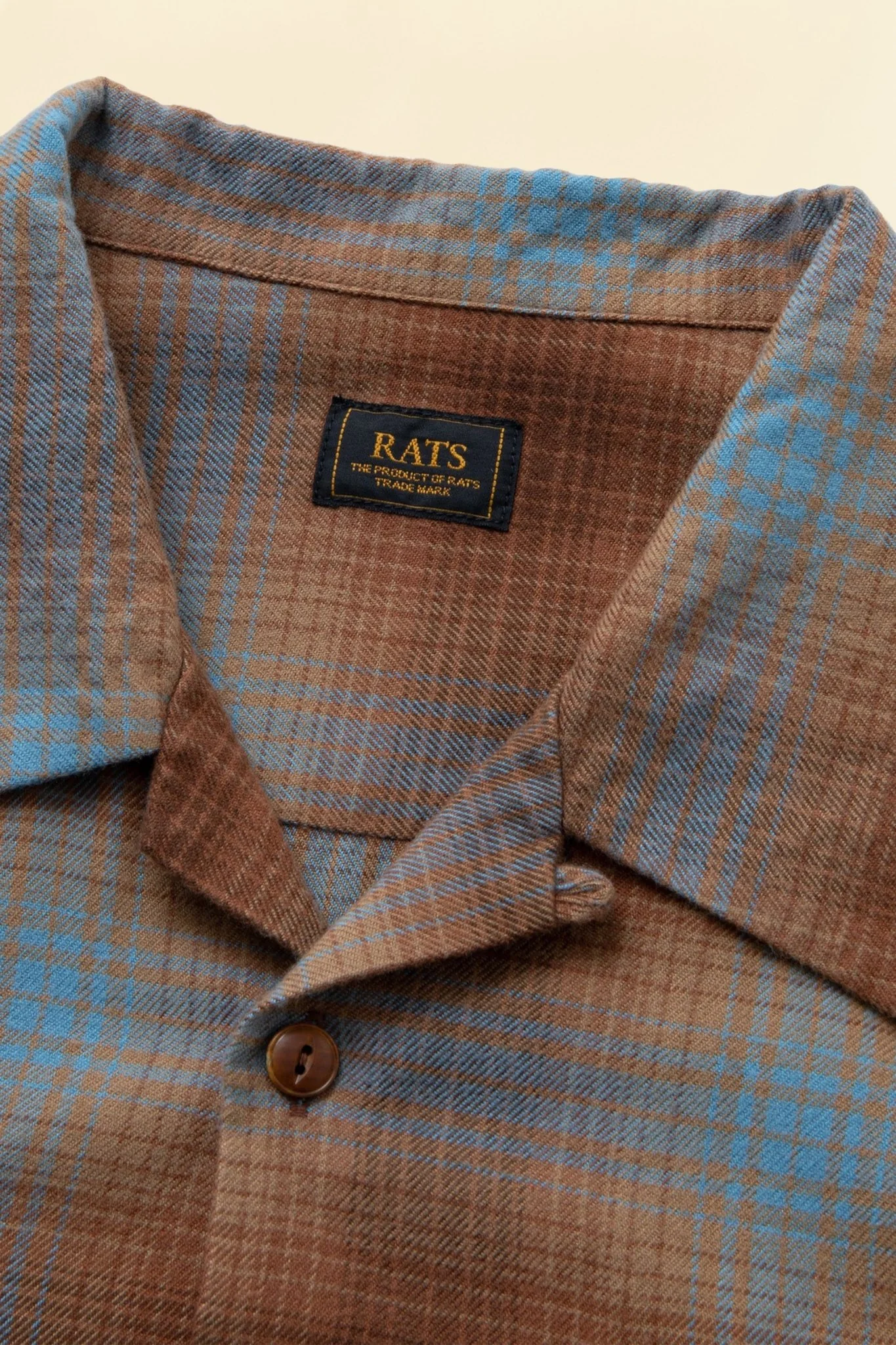 Rats Cotton Rayon Check Shirt - Brown