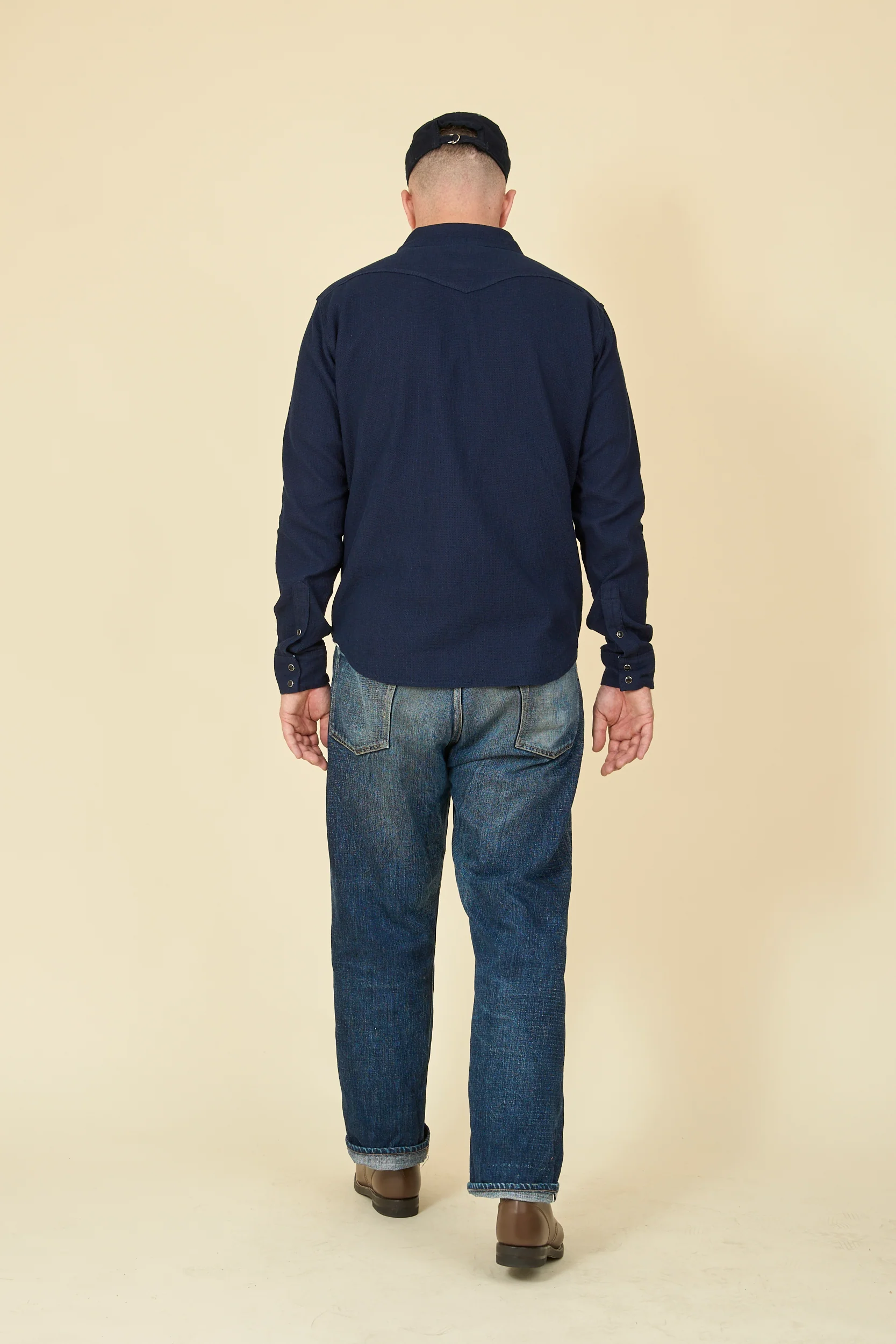 Iron Heart 5oz Selvedge Dobby Cloth Western Shirt - Indigo