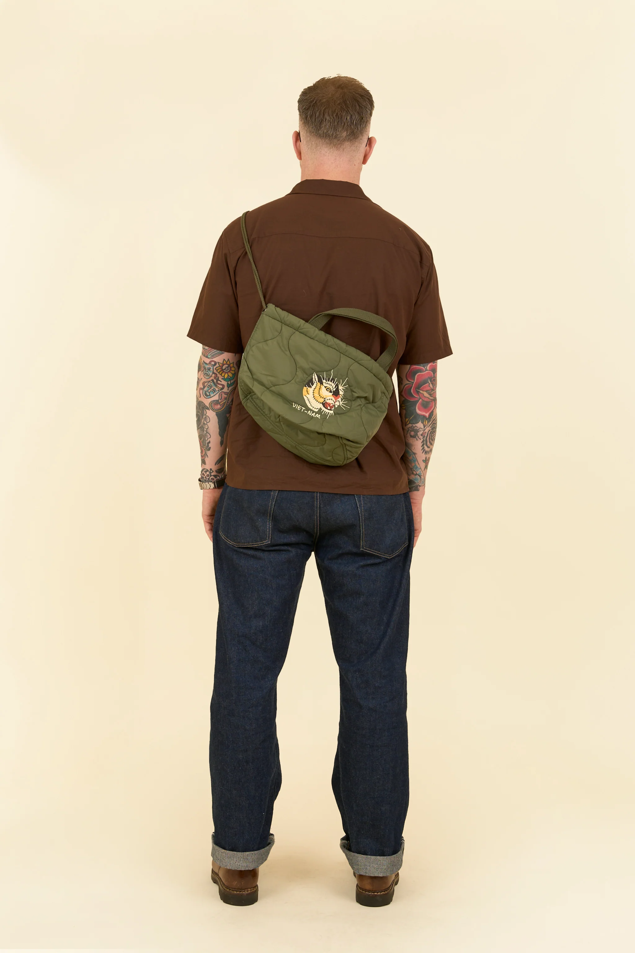 Pherrow's Tiger Quilted Bag-  Olive