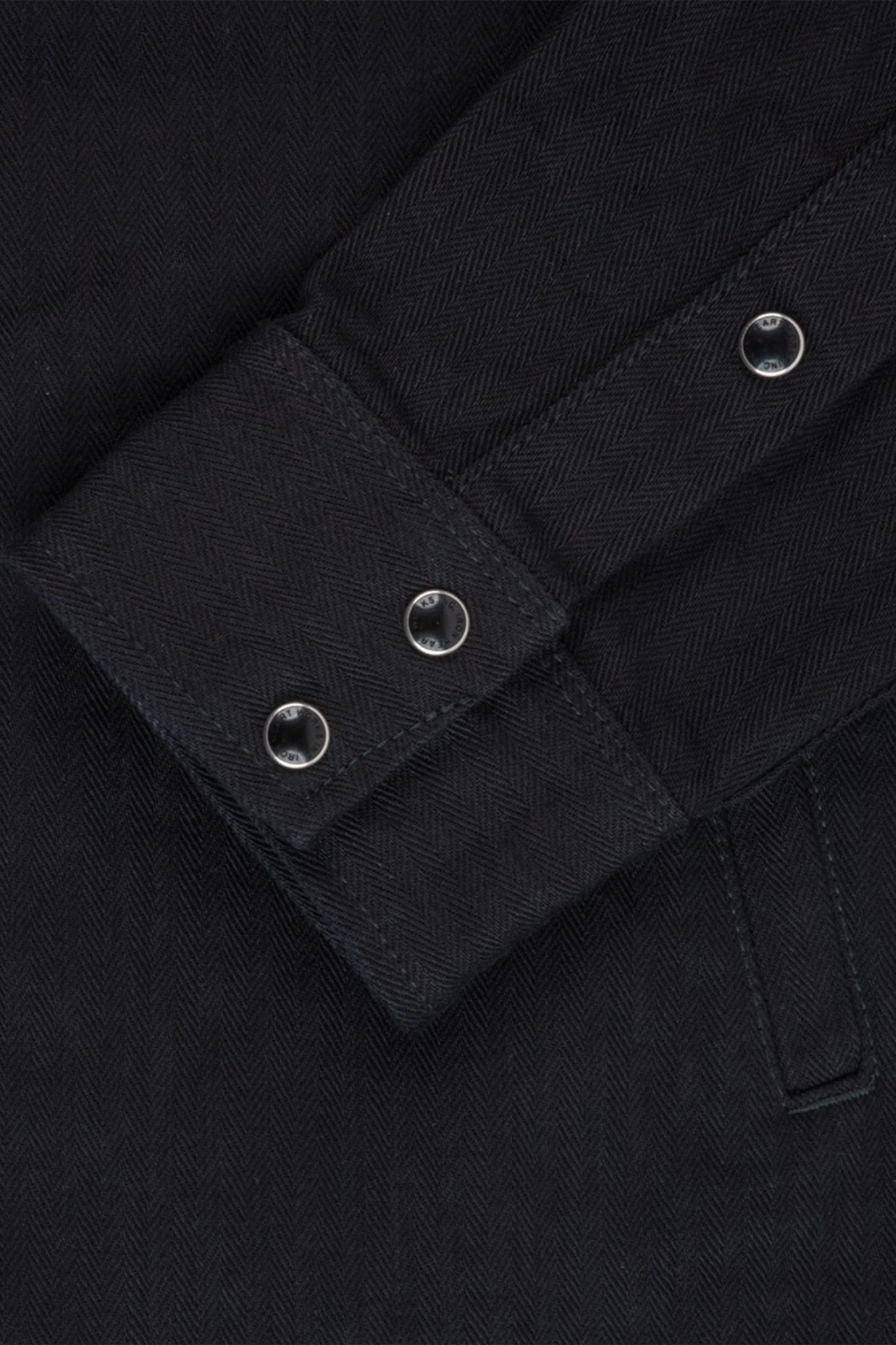 Iron Heart 14oz Herringbone CPO Western Shirt - Black