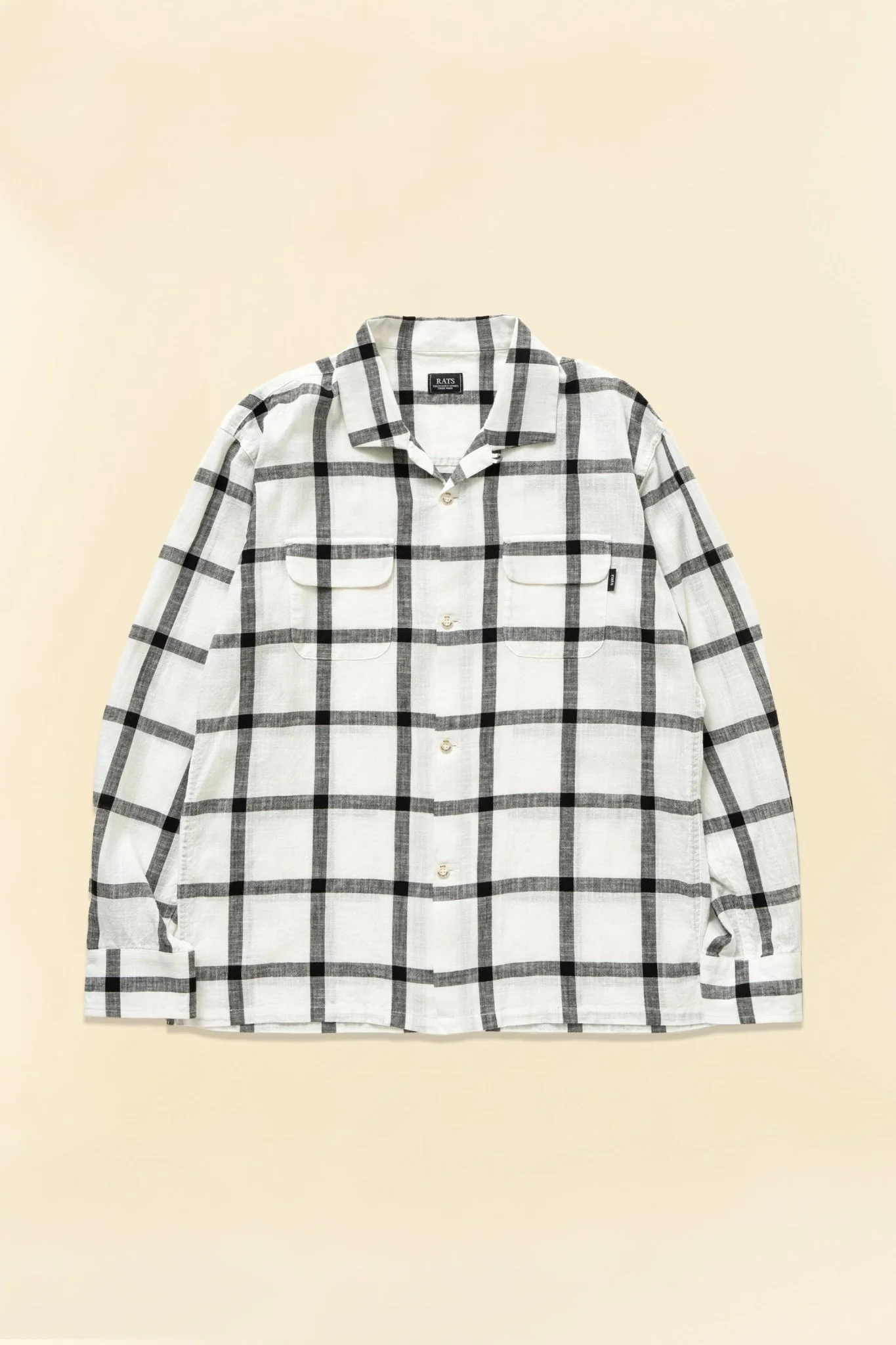 Rats Windowpane Check Shirt - White / Black