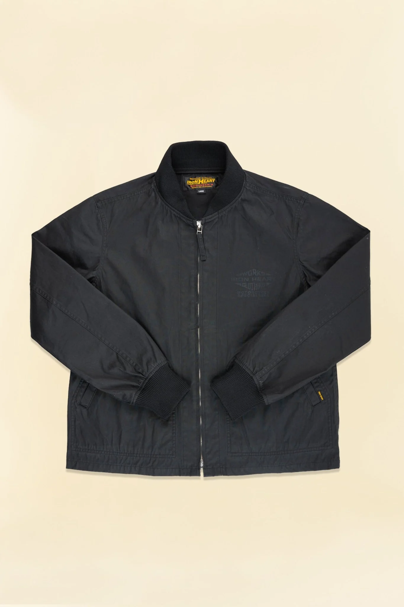 Iron Heart 7oz Rubber Wax Coated Windbreaker - Black