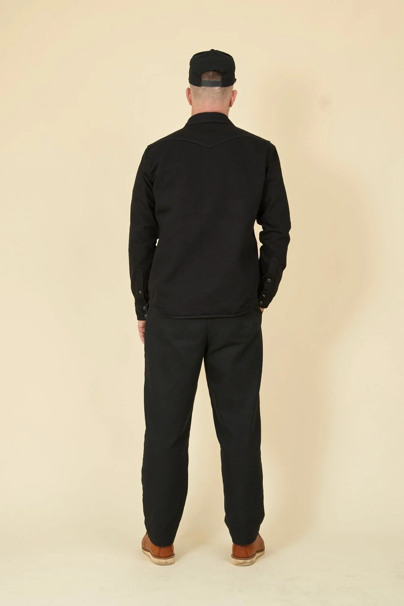 Iron Heart 14oz Herringbone CPO Western Shirt - Black