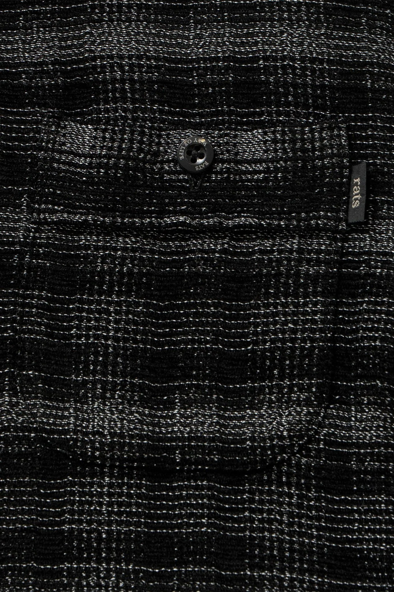 Rats Open Collar Ombre Shirt - Black / Gray Check