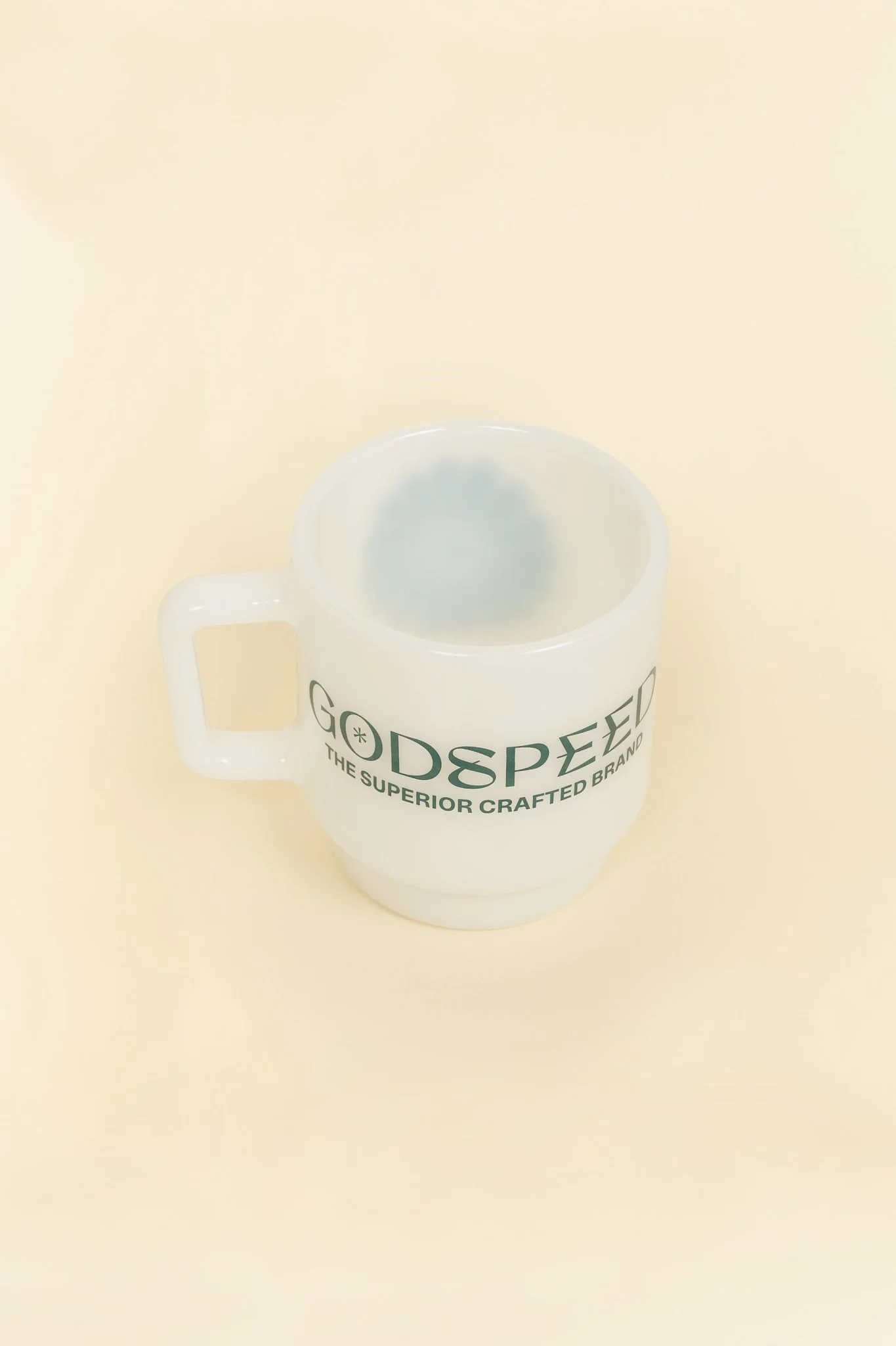 Godspeed Milk Glass 'Perseverance' Stacking Mug - Green