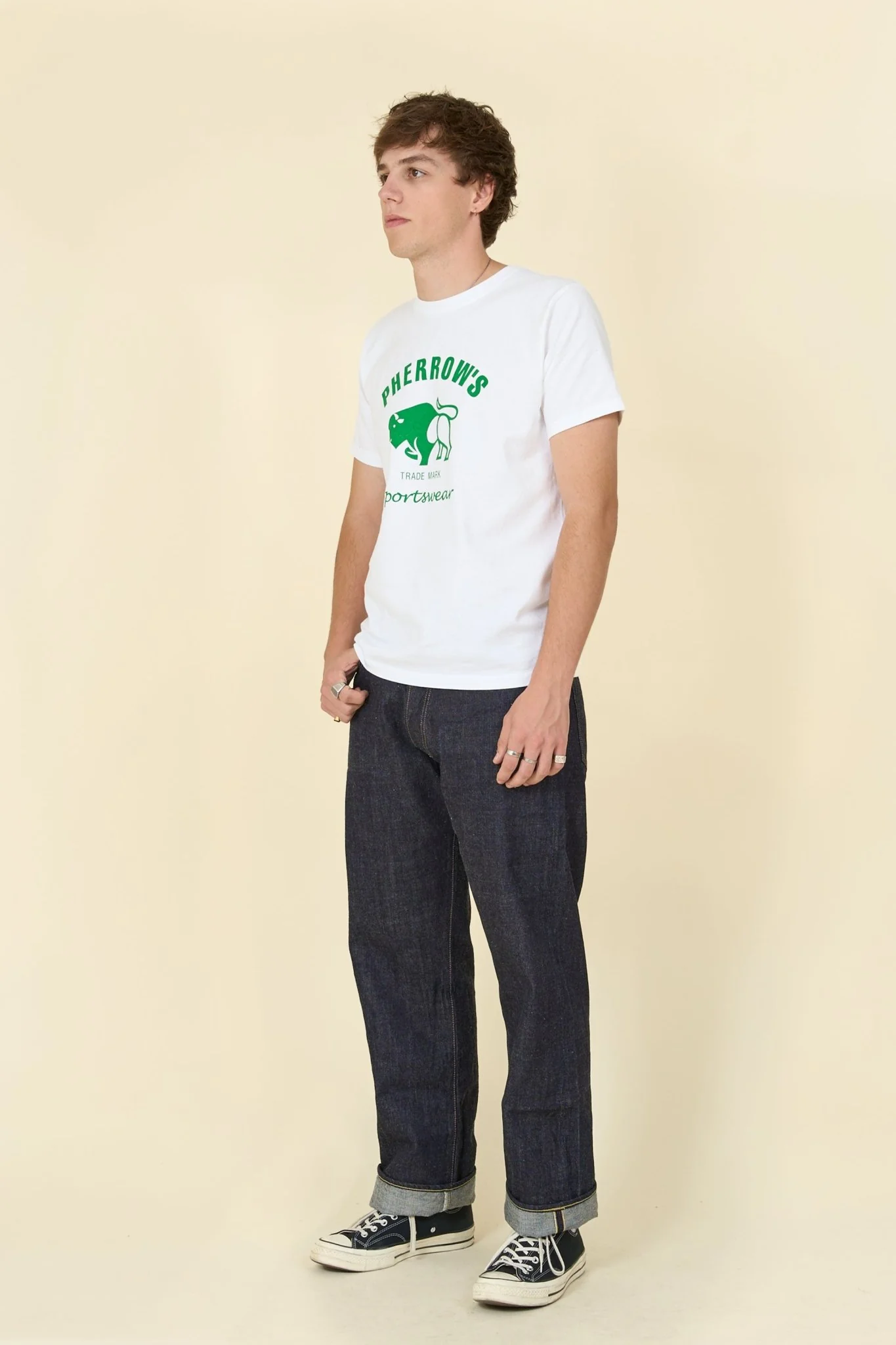 Pherrow's Classic Buffalo Print T-Shirt - White