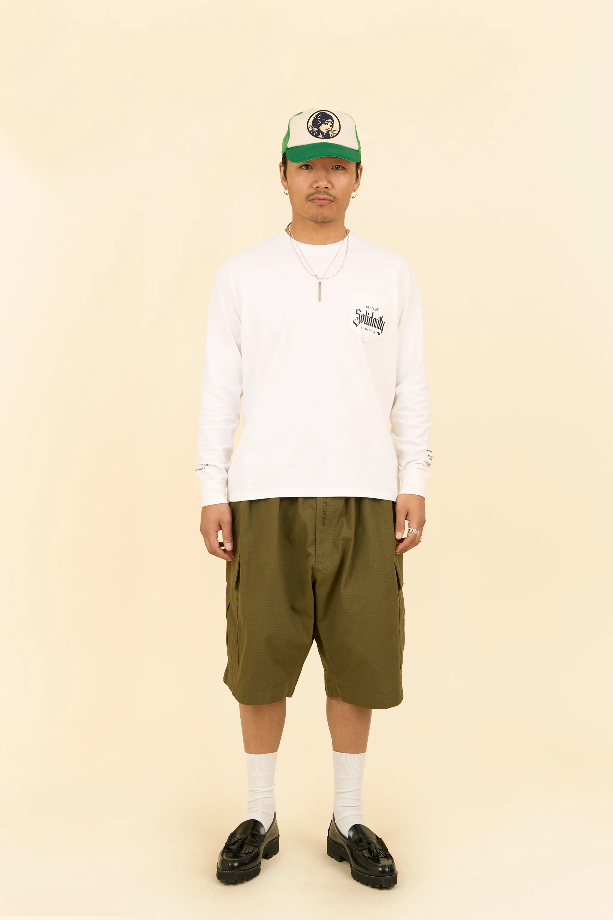 Rats Solidarity Pocket Long Sleeve - White