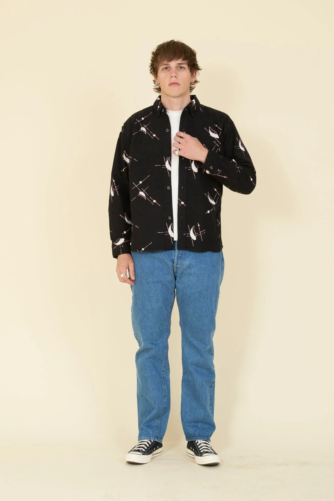 Rats Atomic Print Flannel Blond Shirt