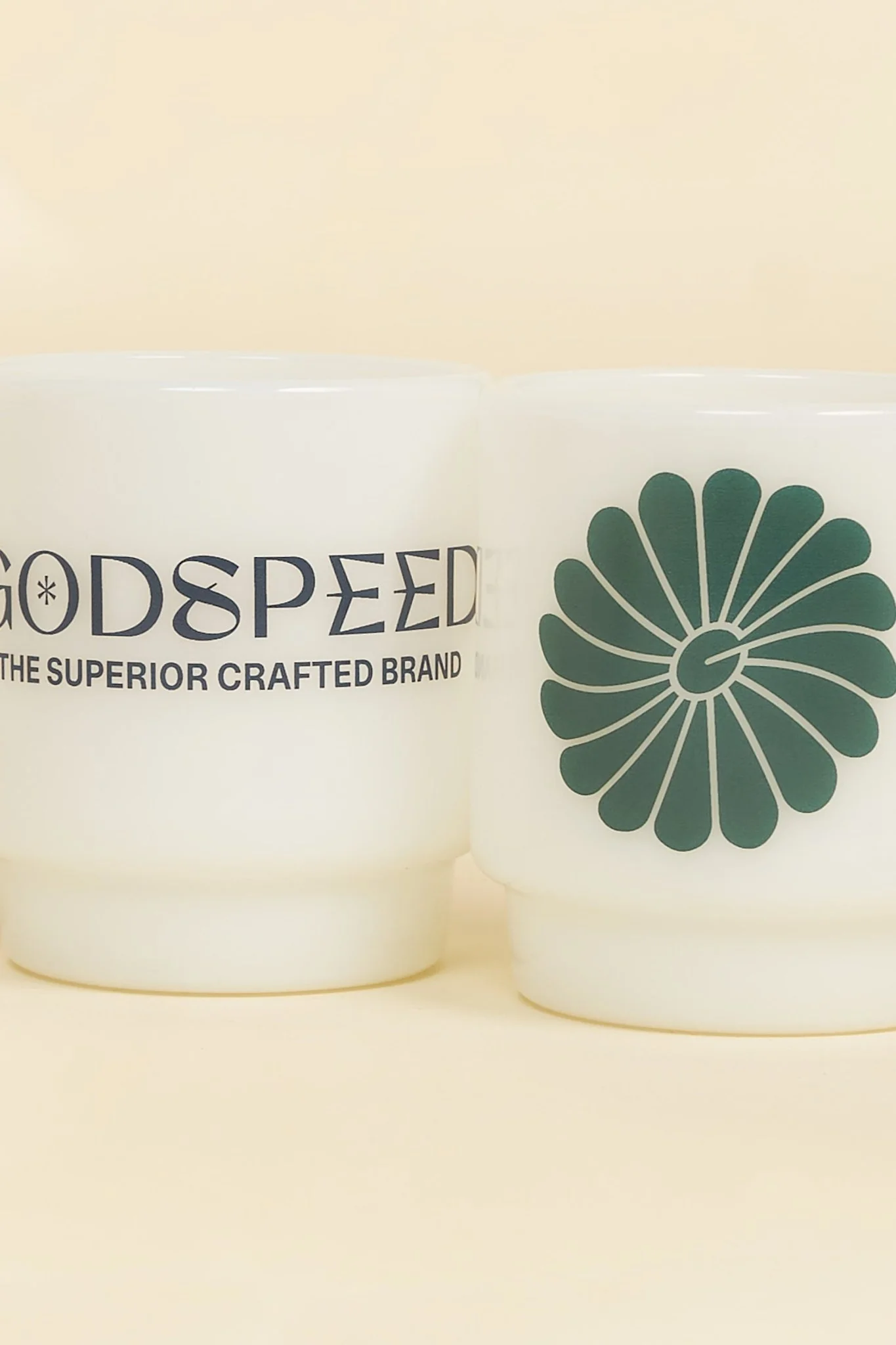 Godspeed Milk Glass 'Perseverance' Stacking Mug - Green