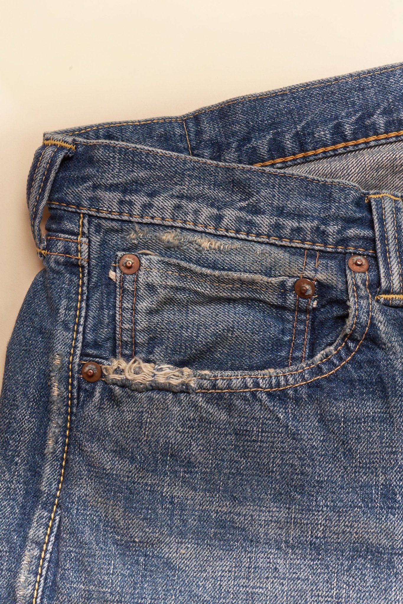 Fullcount 0105 Dartford Washed Straight Selvedge Denim - 13.7oz