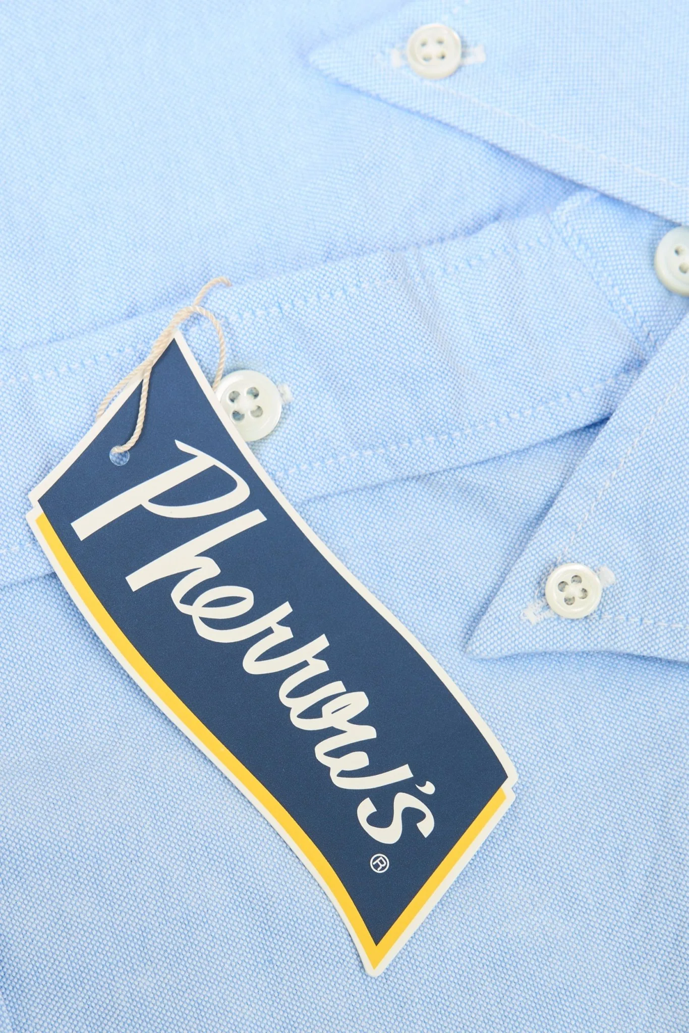 Pherrow's Button Down Oxford Shirt - Sax Blue
