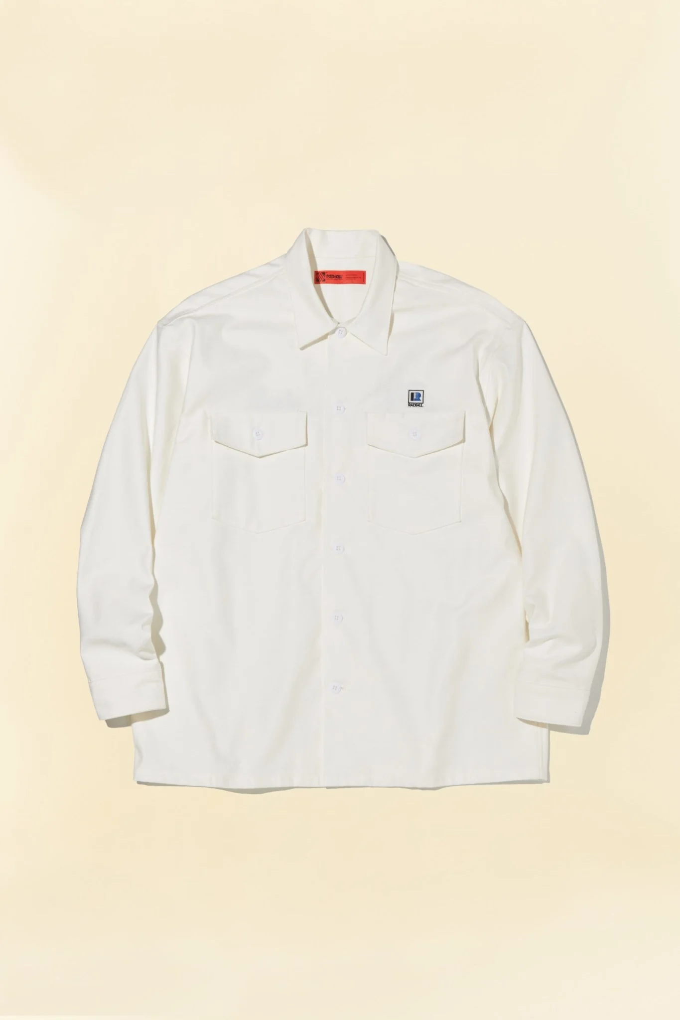 Radiall Hammond Open Collared L/S Shirt - Off White