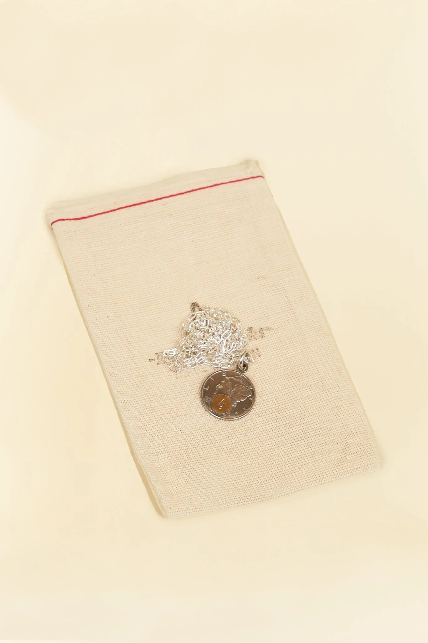 Button Works Mercury Dime Coin Necklace - Brass