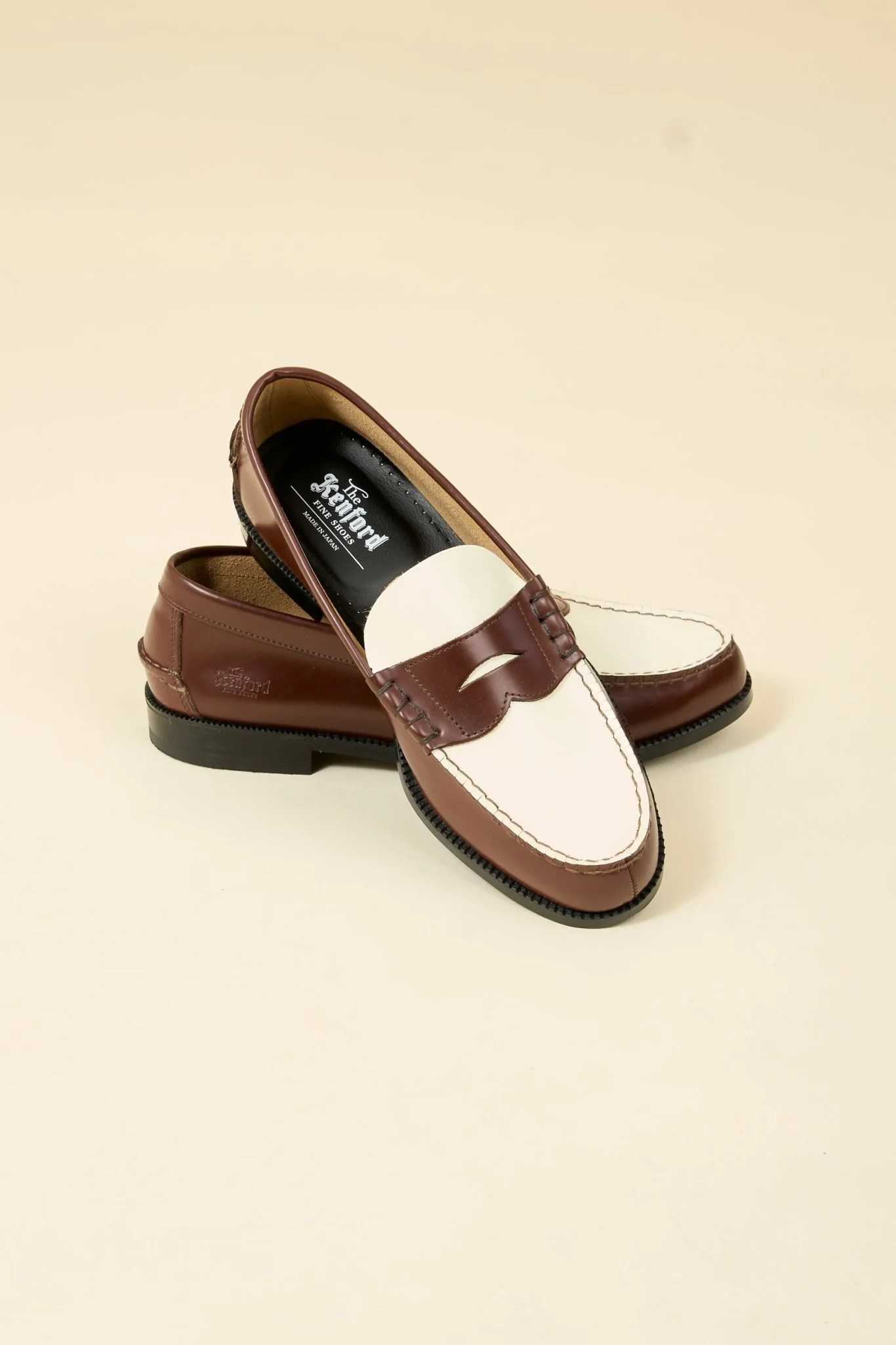 Kenford Shoes Combi Loafer - Dark Brown / White