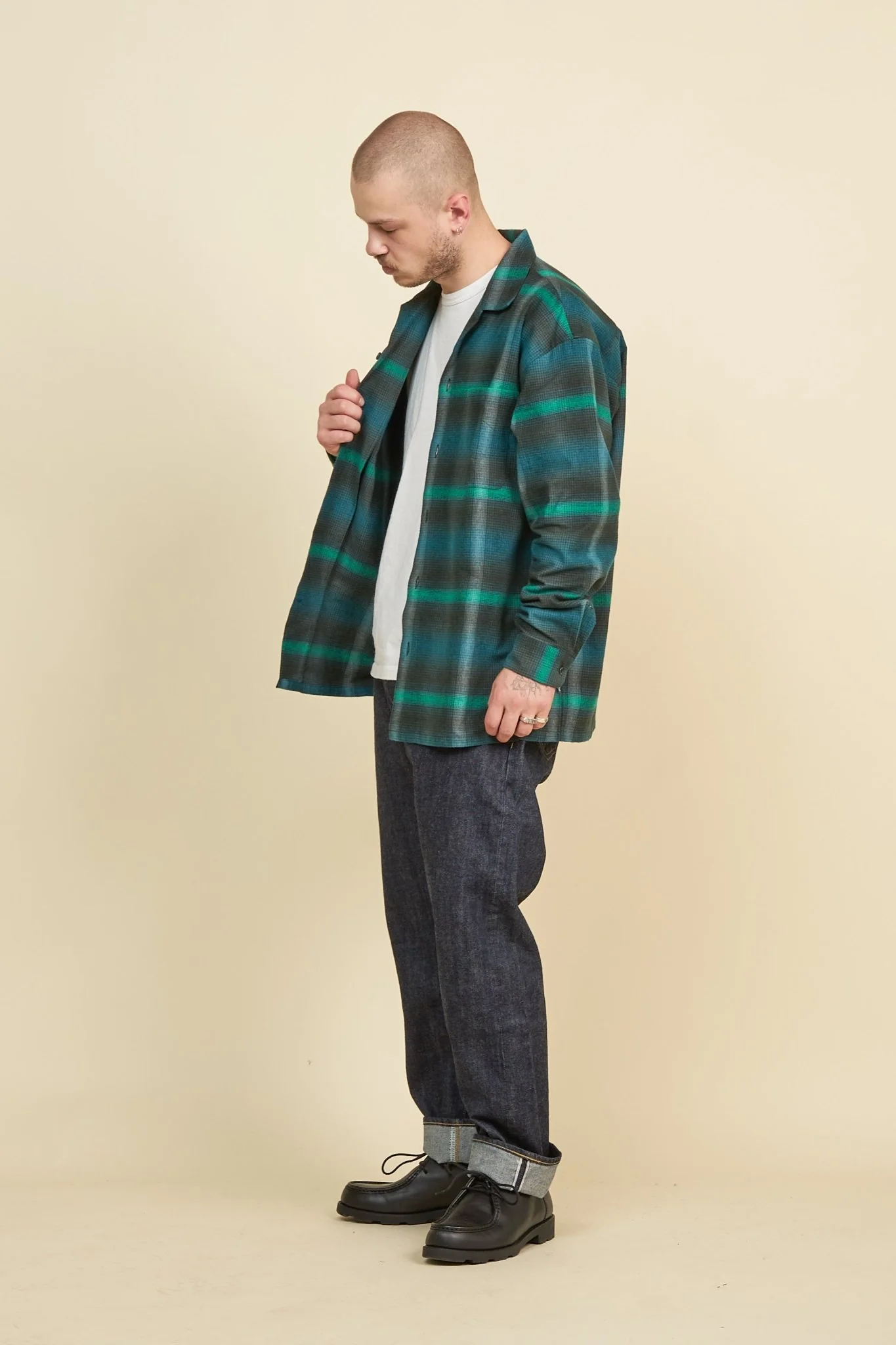 Radiall Boulevard L/S Open Collared Shirt - Bottle Green