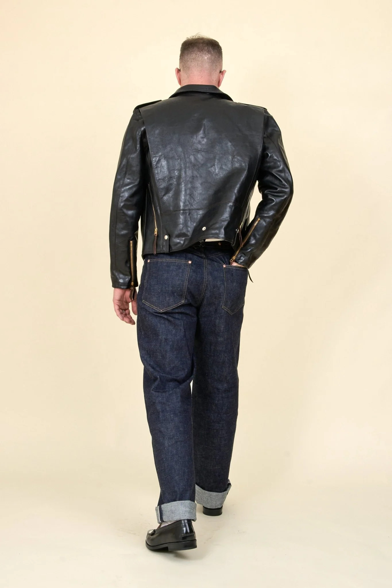 Double Helix 'Innovator' Horsehide Leather Jacket - Black