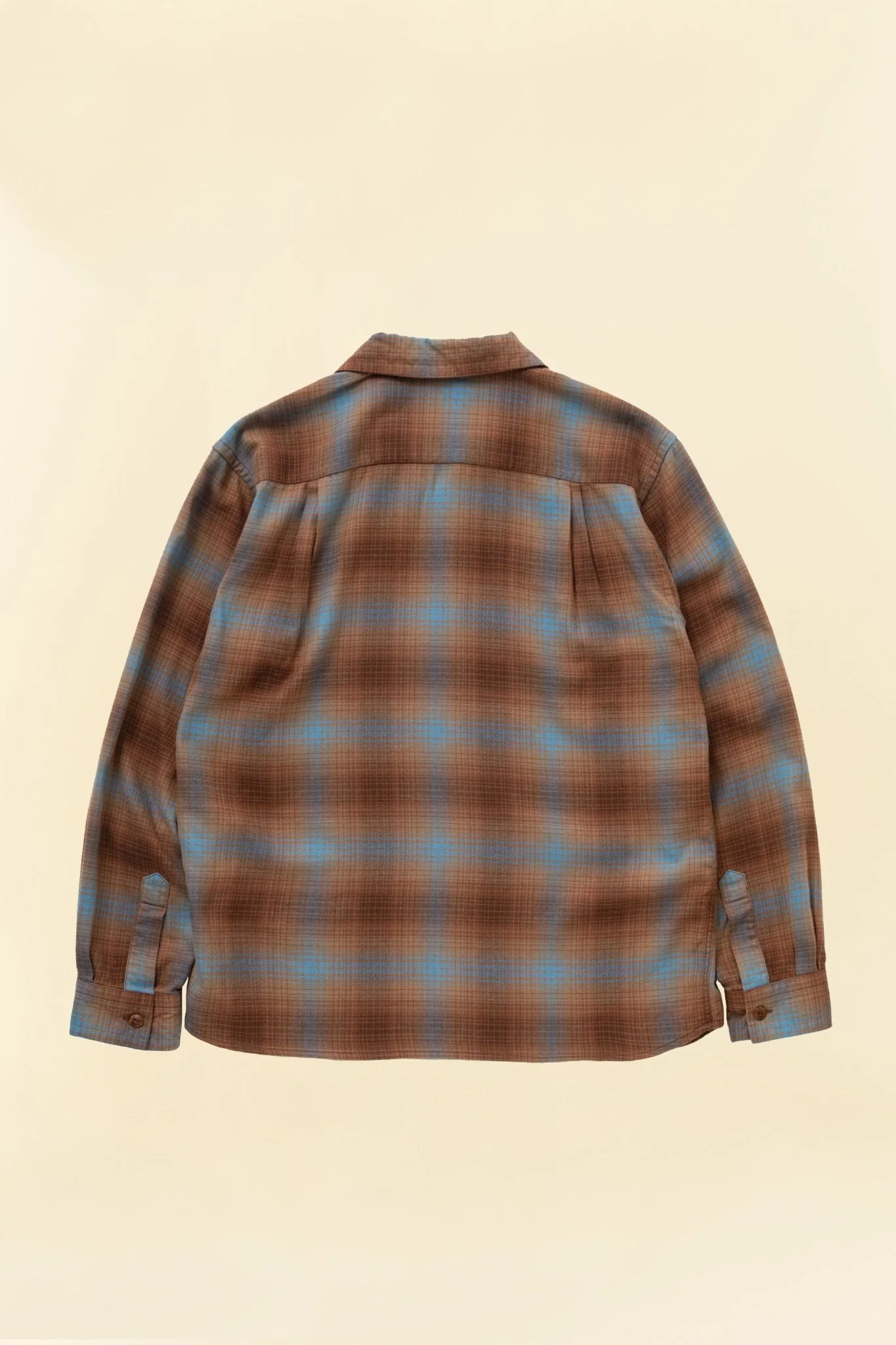 Rats Cotton Rayon Check Shirt - Brown